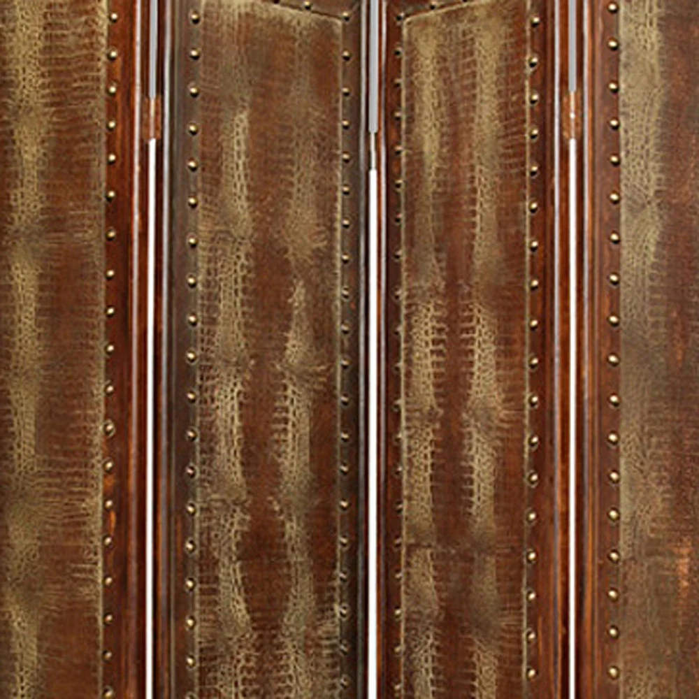 Brown Faux leather Screen By Homeroots - 274740 - Image 5