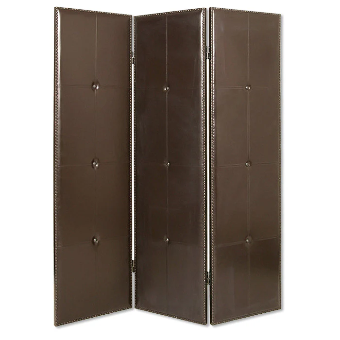 Brown Faux Leather Screen By Homeroots - 274879 - Image 2