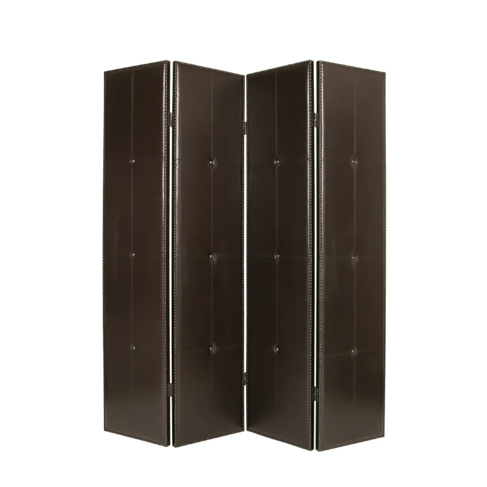 Brown Faux leather Screen By Homeroots - 277094 - Image 2