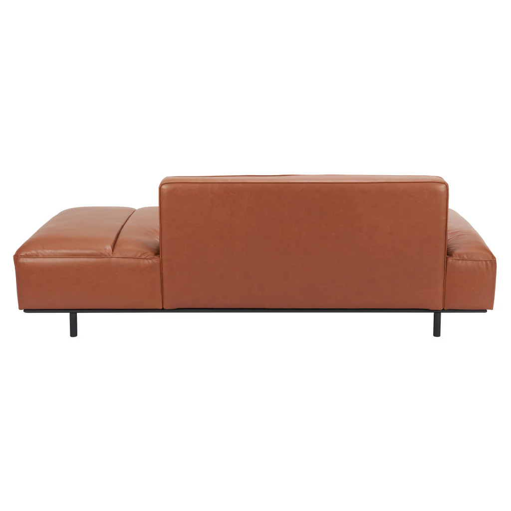 Brown Faux Leather Sofa With Black Legs By Homeroots - Image 4