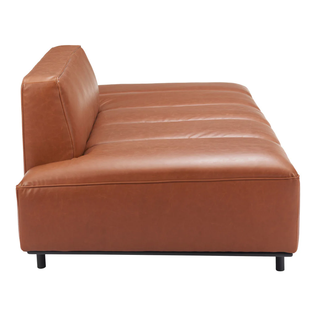 Brown Faux Leather Sofa With Black Legs By Homeroots - Image 6