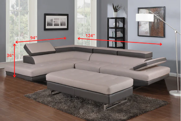 Brown Faux Leather Stationary L Shaped Two Piece Sofa And Chaise By Homeroots - Image 5