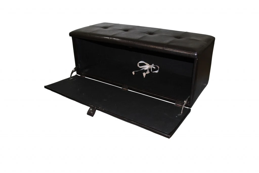 Brown Faux Leather Storage Bench By Homeroots - Image 2