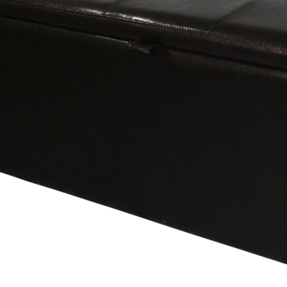Brown Faux Leather Storage Bench By Homeroots - Image 5