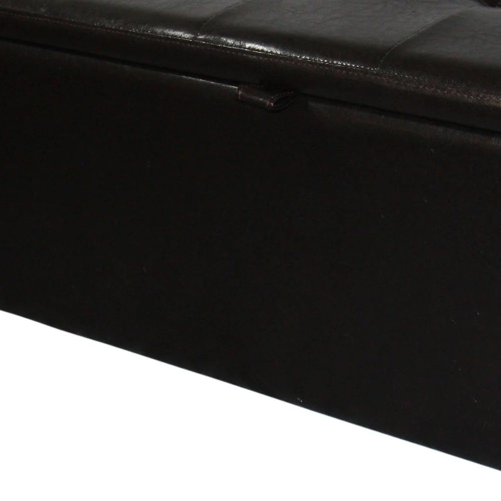 Brown Faux Leather Storage Bench By Homeroots - Image 8