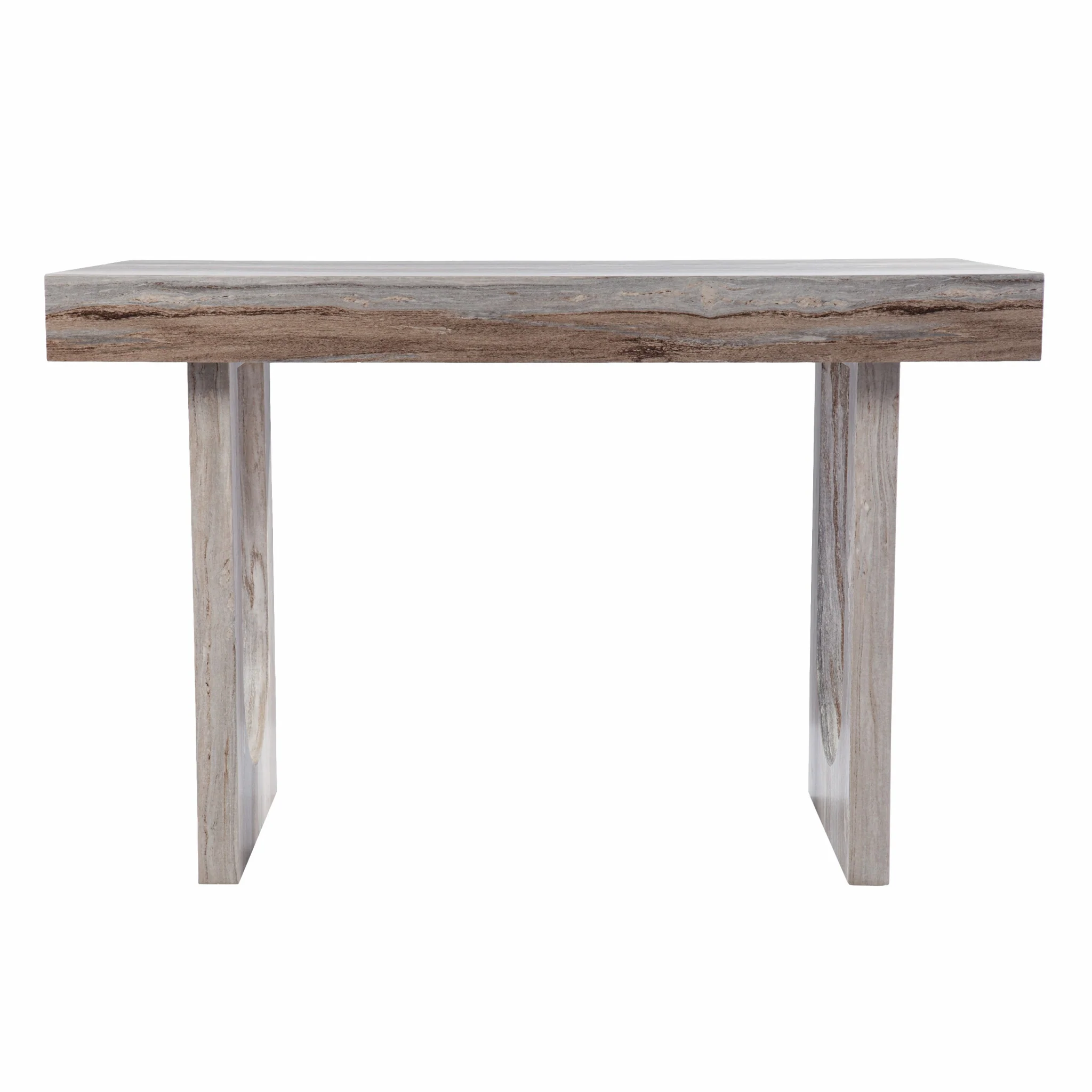 Brown Faux Marble Writing Desk By Homeroots - Image 3