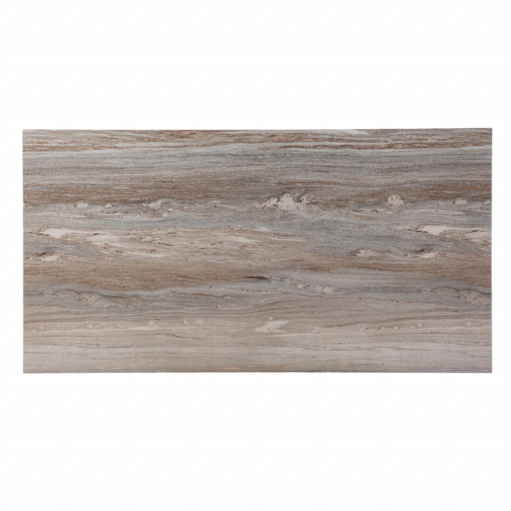 Brown Faux Marble Writing Desk By Homeroots - Image 6