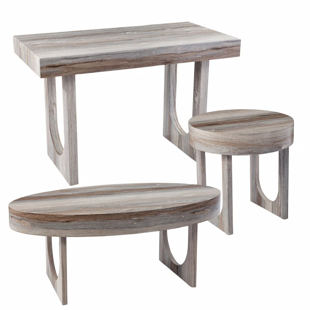 Brown Faux Marble Writing Desk By Homeroots - Image 8