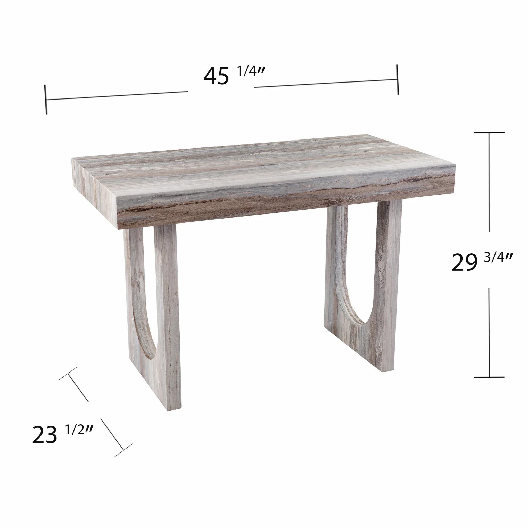 Brown Faux Marble Writing Desk By Homeroots - Image 9