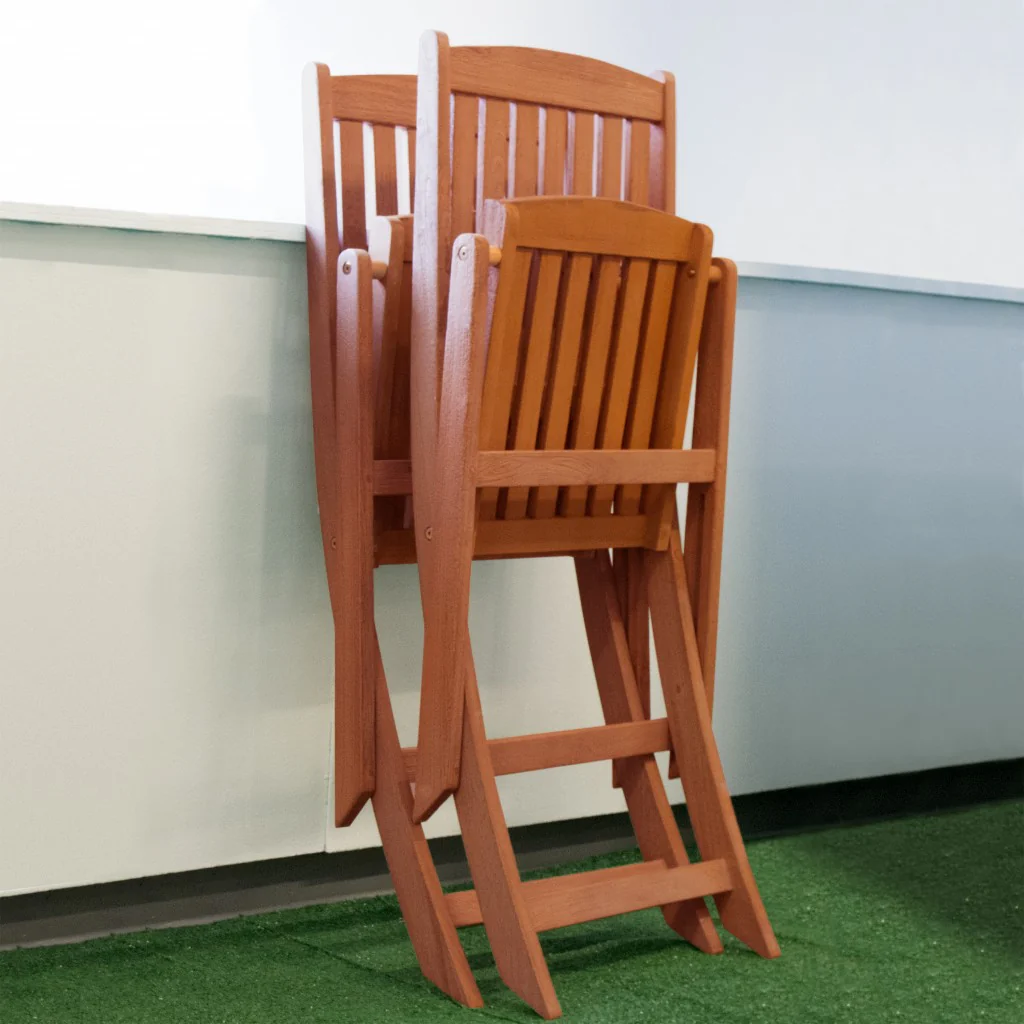 Brown Folding Chairs Set Of 2 By Homeroots - Image 4