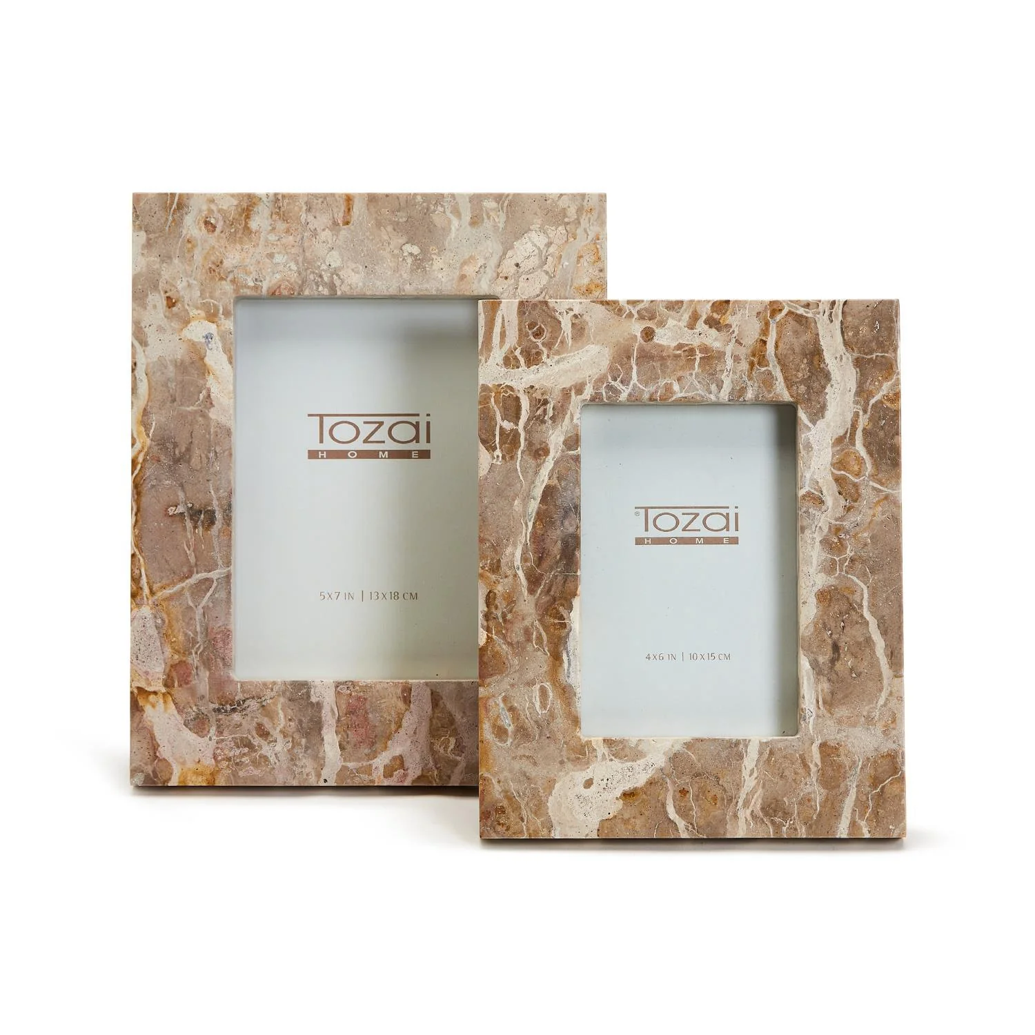 Brown Galaxy Marble Photo Frame Set Of 4 By Tozai Home - Image 4