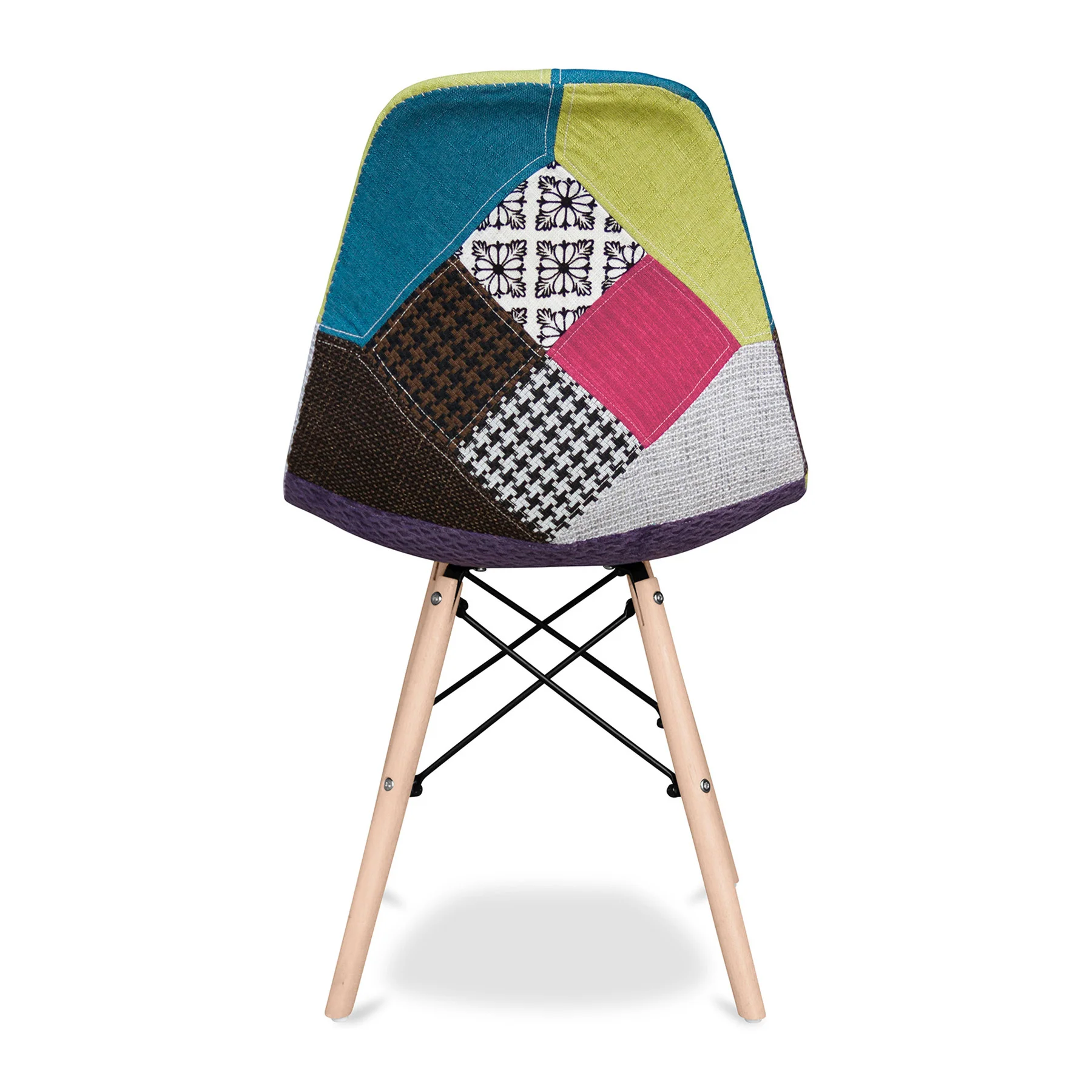 Brown Green and Pink And Natural Upholstered Fabric Dining Side Chair By Homeroots - Image 8