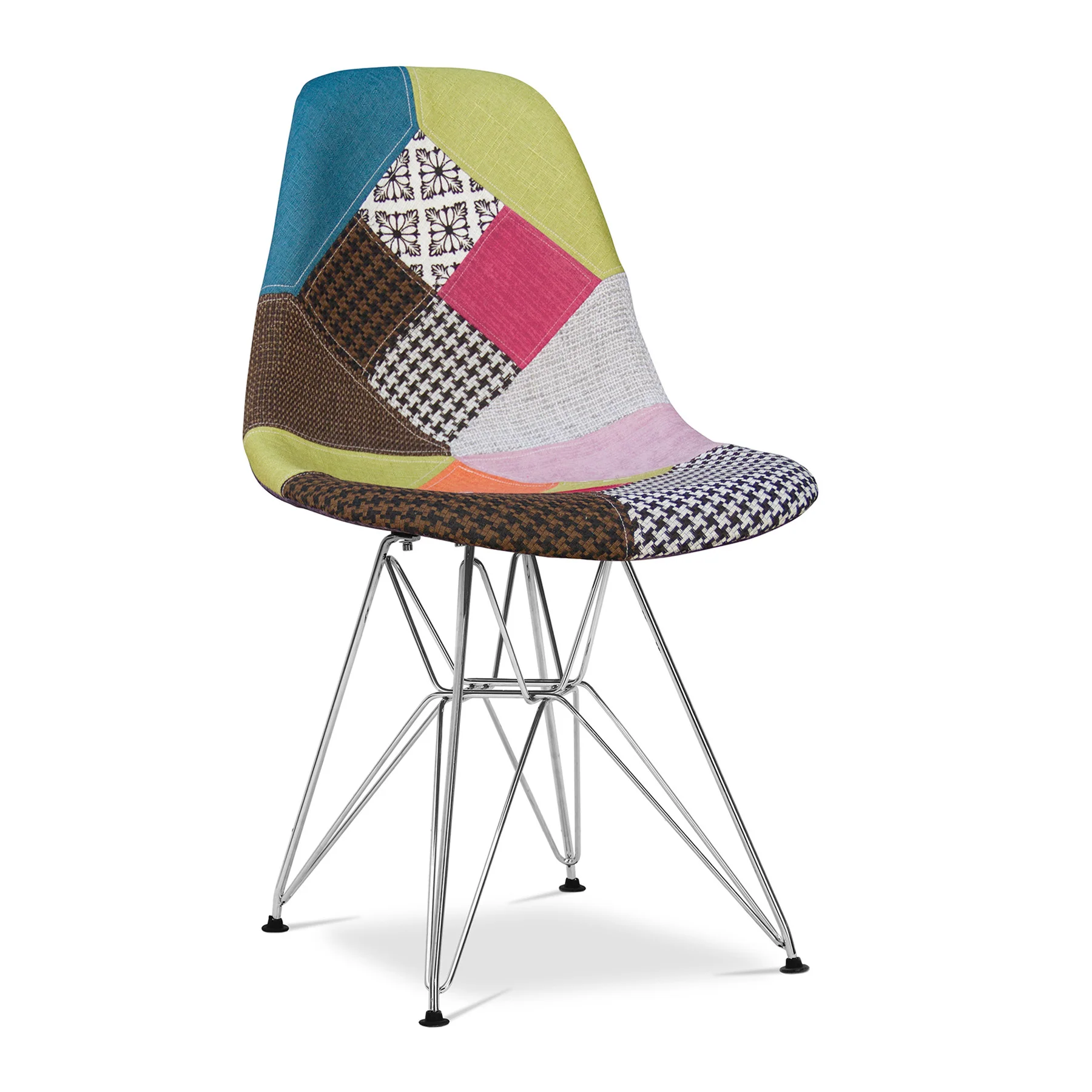 Brown Green and Pink And Silver Upholstered Fabric Dining Side Chair By Homeroots - Image 2