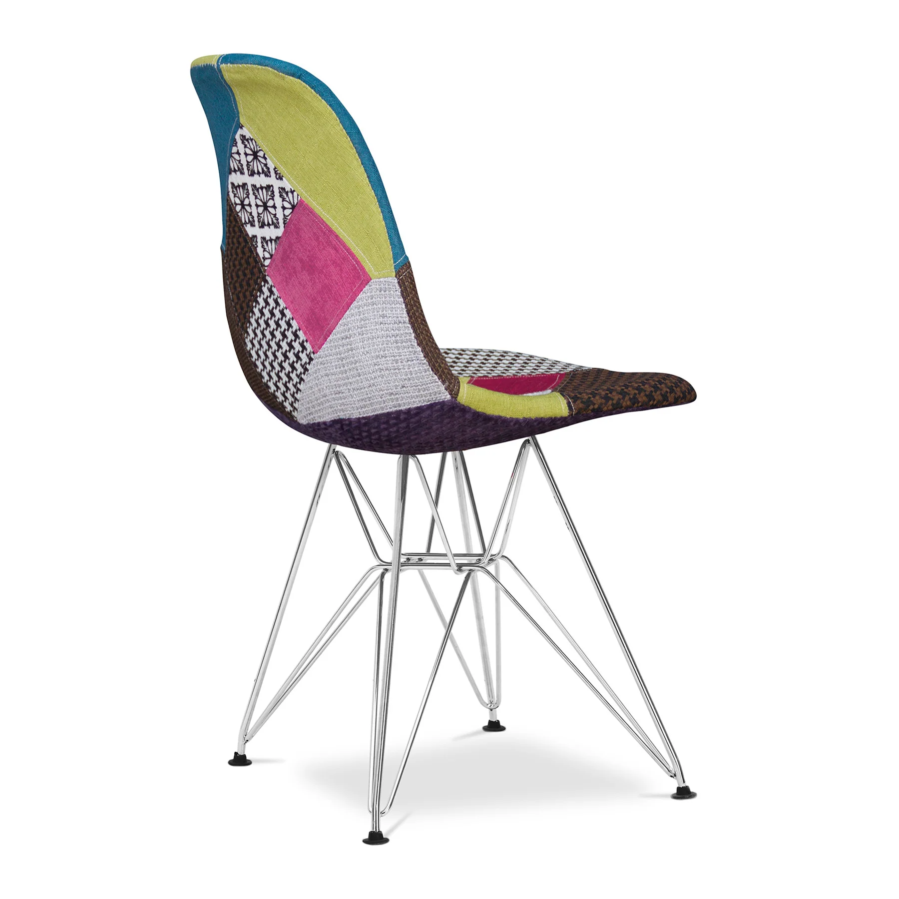 Brown Green and Pink And Silver Upholstered Fabric Dining Side Chair By Homeroots - Image 4
