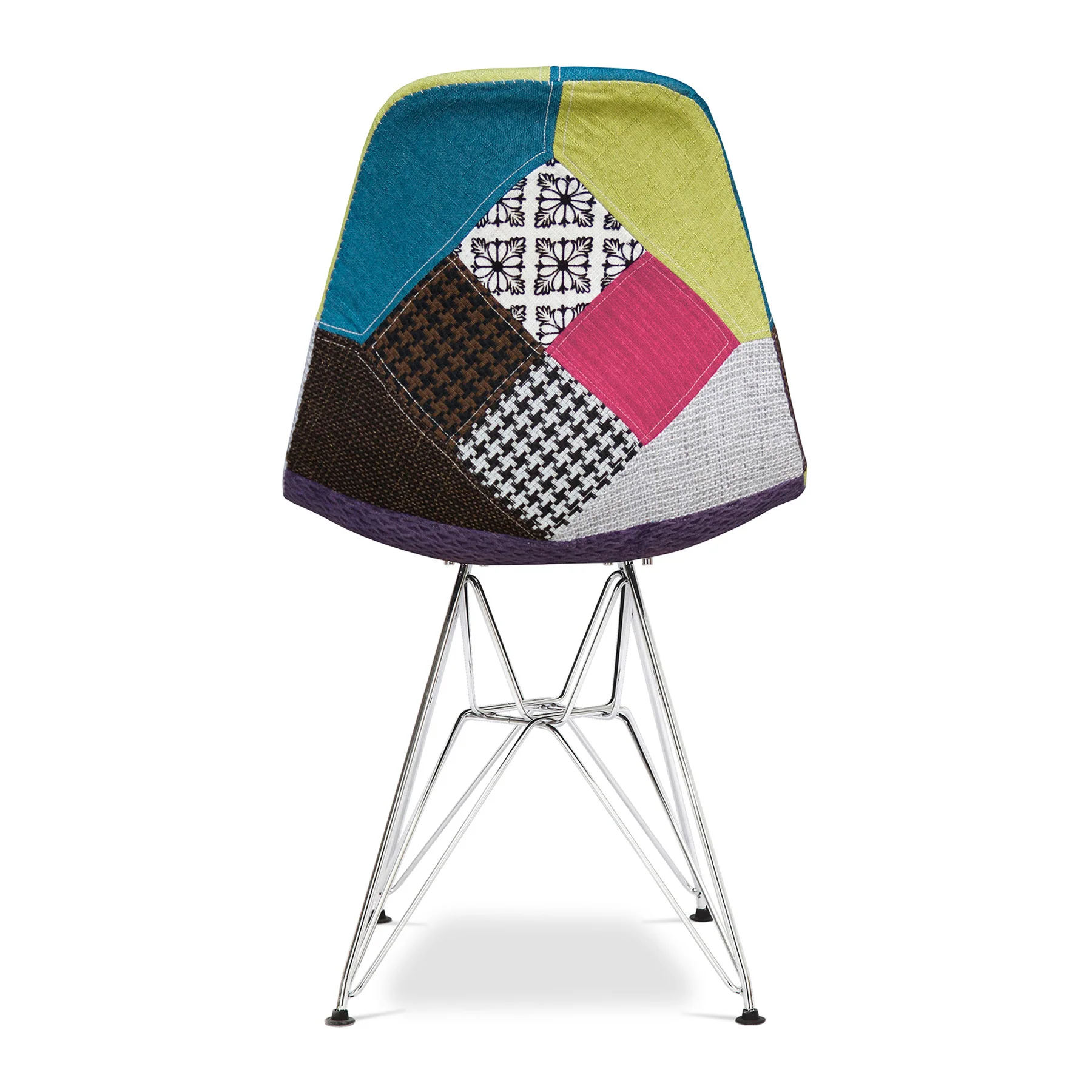 Brown Green and Pink And Silver Upholstered Fabric Dining Side Chair By Homeroots - Image 5