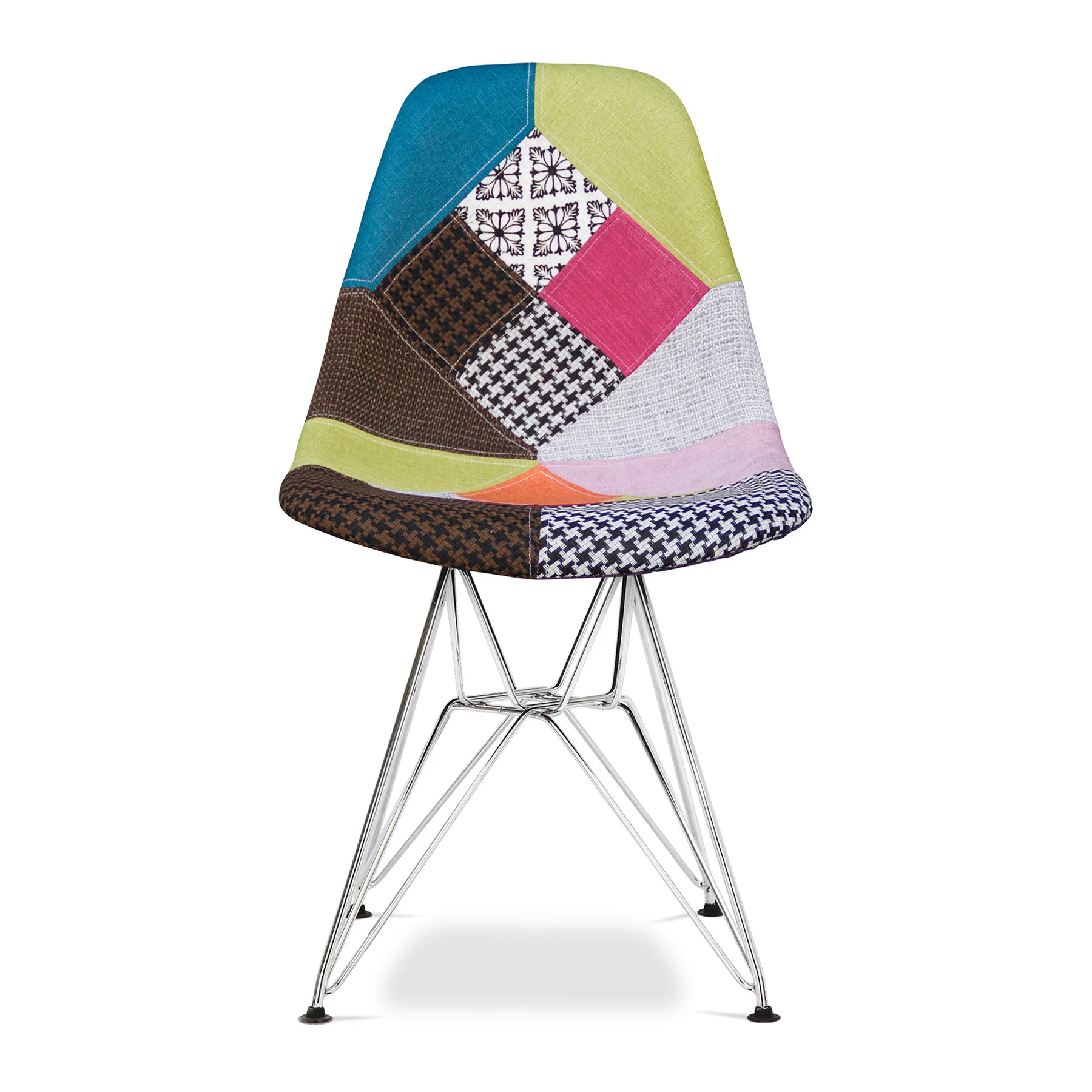 Brown Green and Pink And Silver Upholstered Fabric Dining Side Chair By Homeroots - Image 6