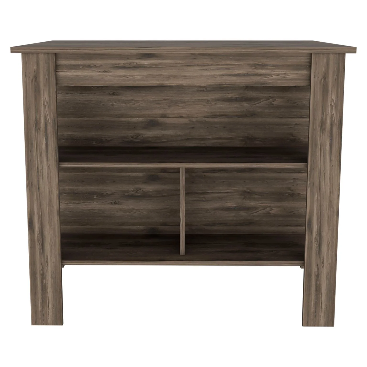 Brown Kitchen Island with Three Storage Shelves By Homeroots - Image 2