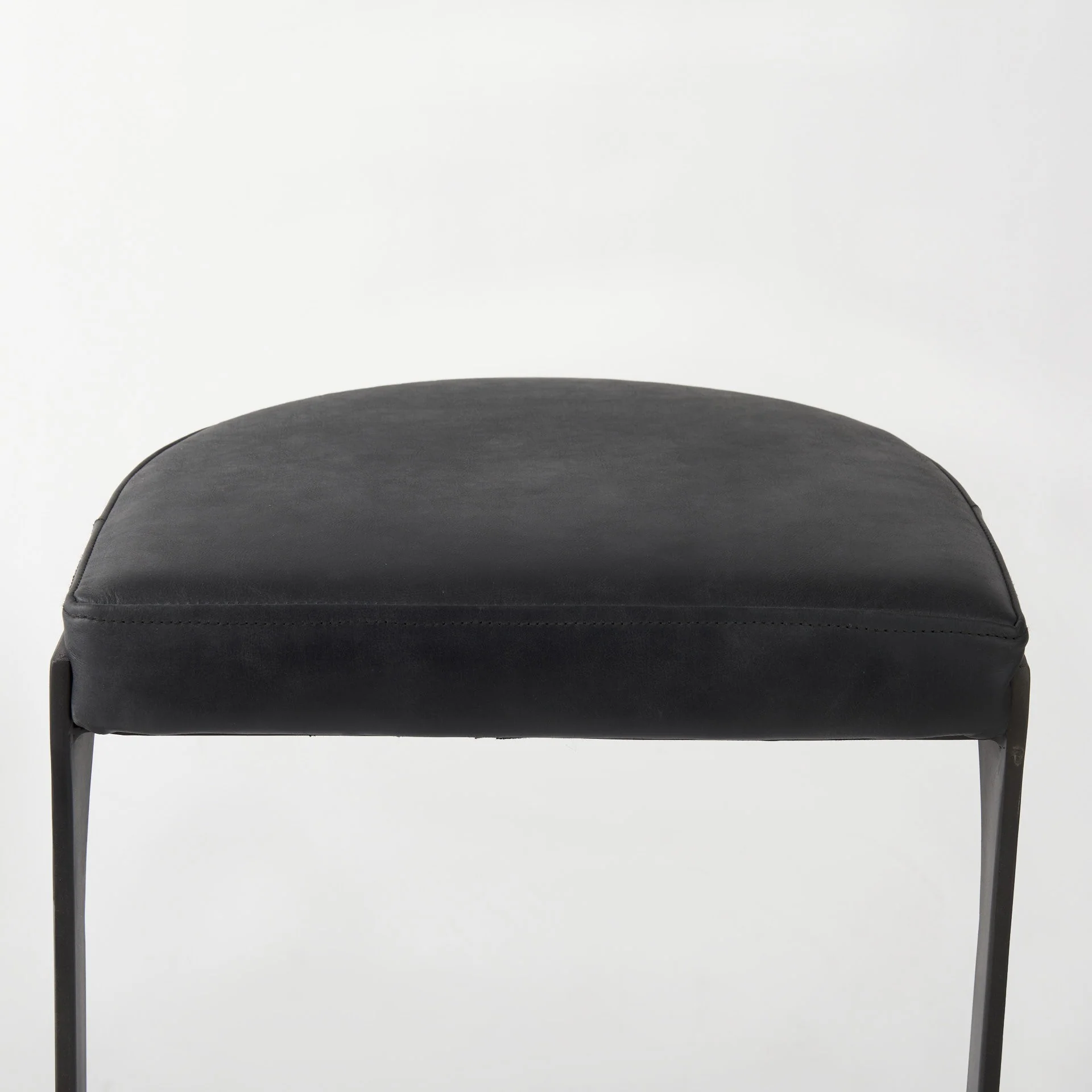Brown Leather C Shape Metal Bar Stool By Homeroots - Image 15