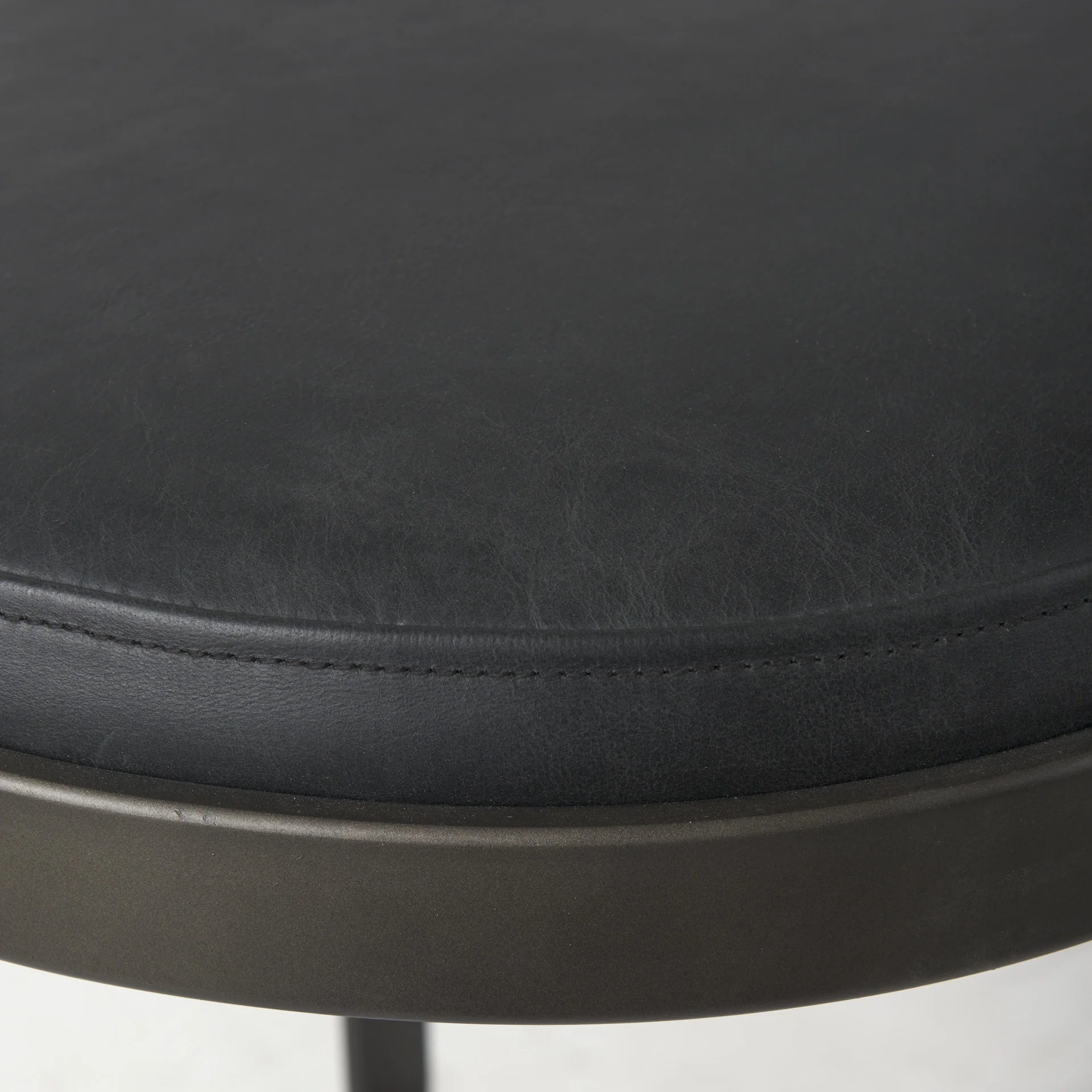 Brown Leather C Shape Metal Bar Stool By Homeroots - Image 17