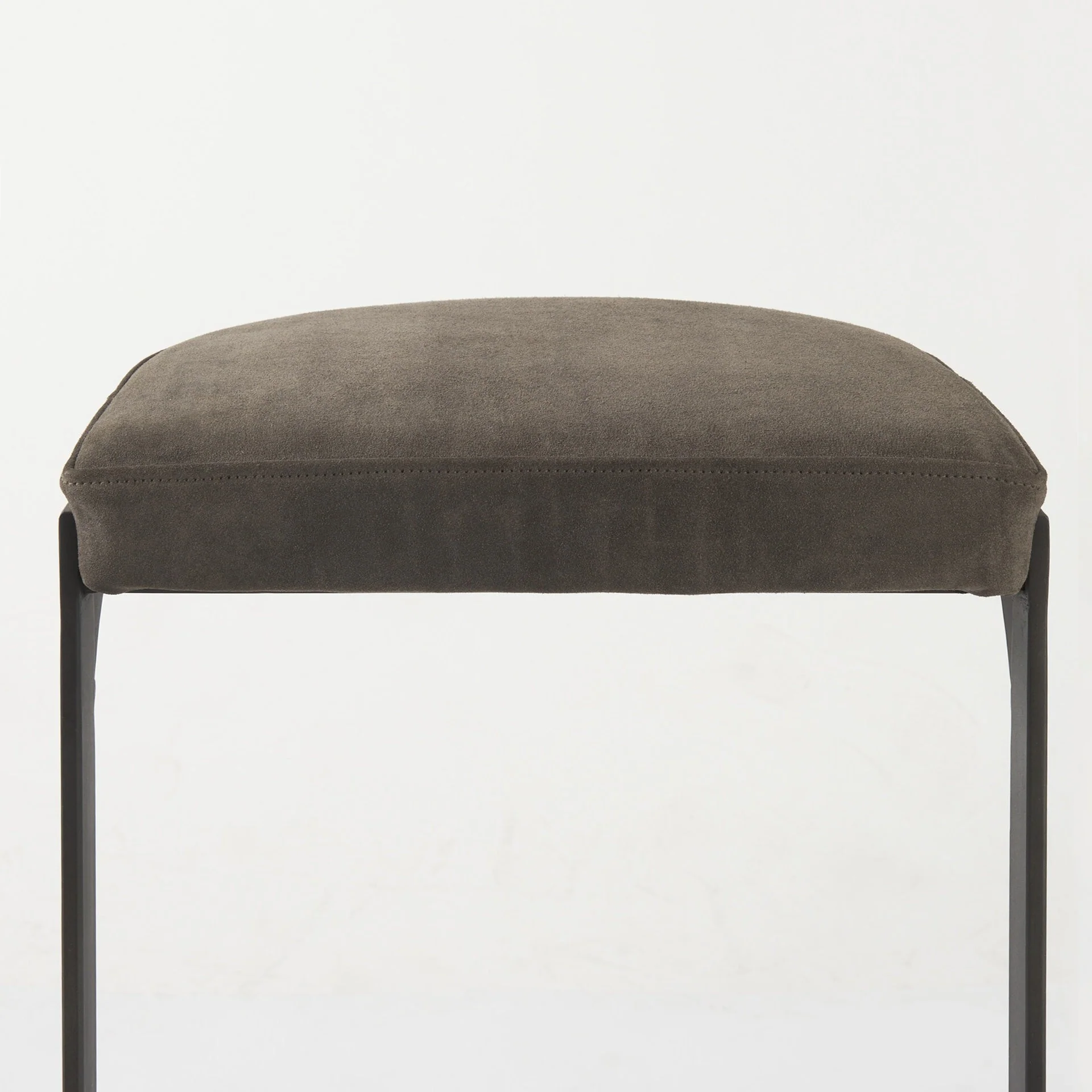Brown Leather C Shape Metal Bar Stool By Homeroots - Image 24