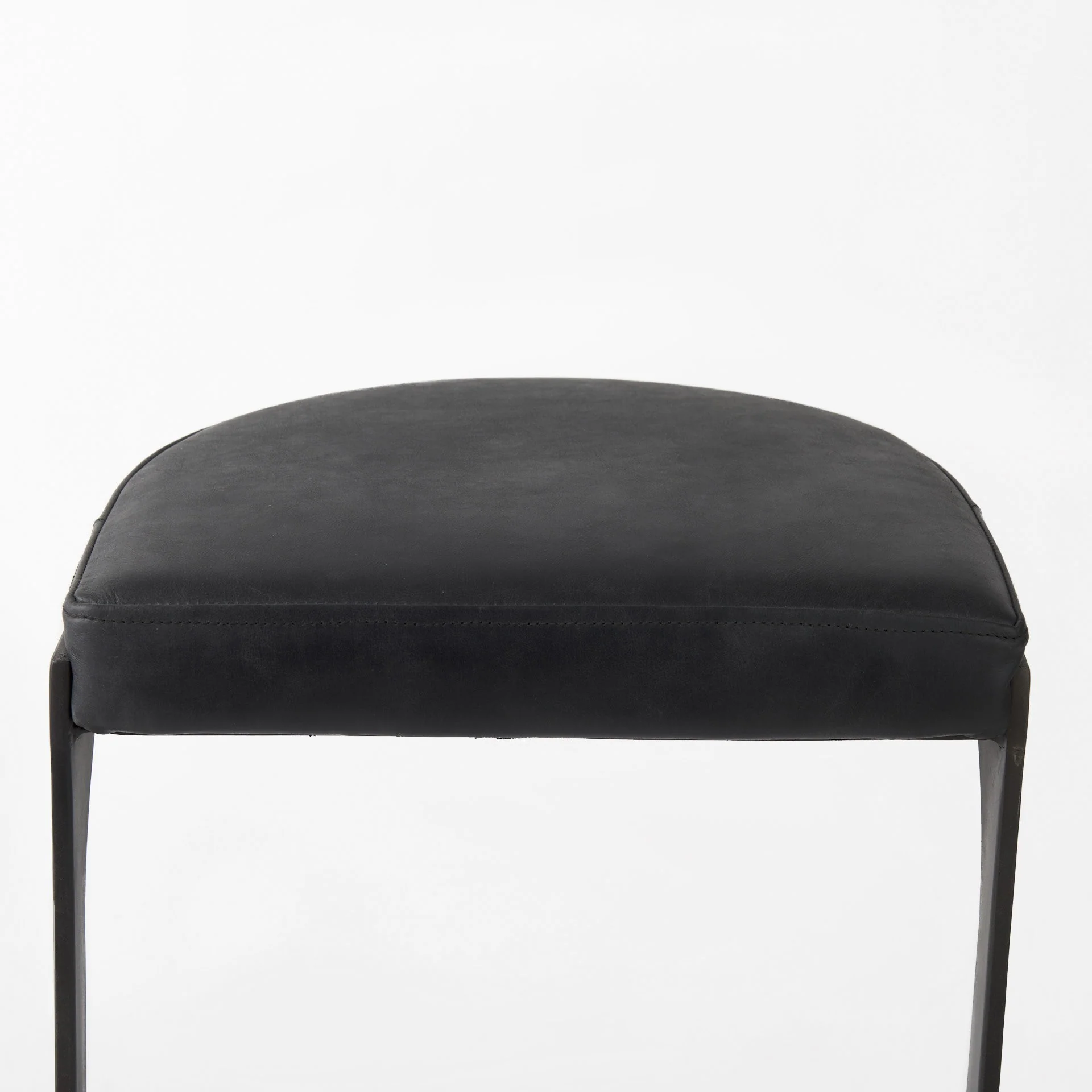 Brown Leather C Shape Metal Counter Stool By Homeroots - Image 15