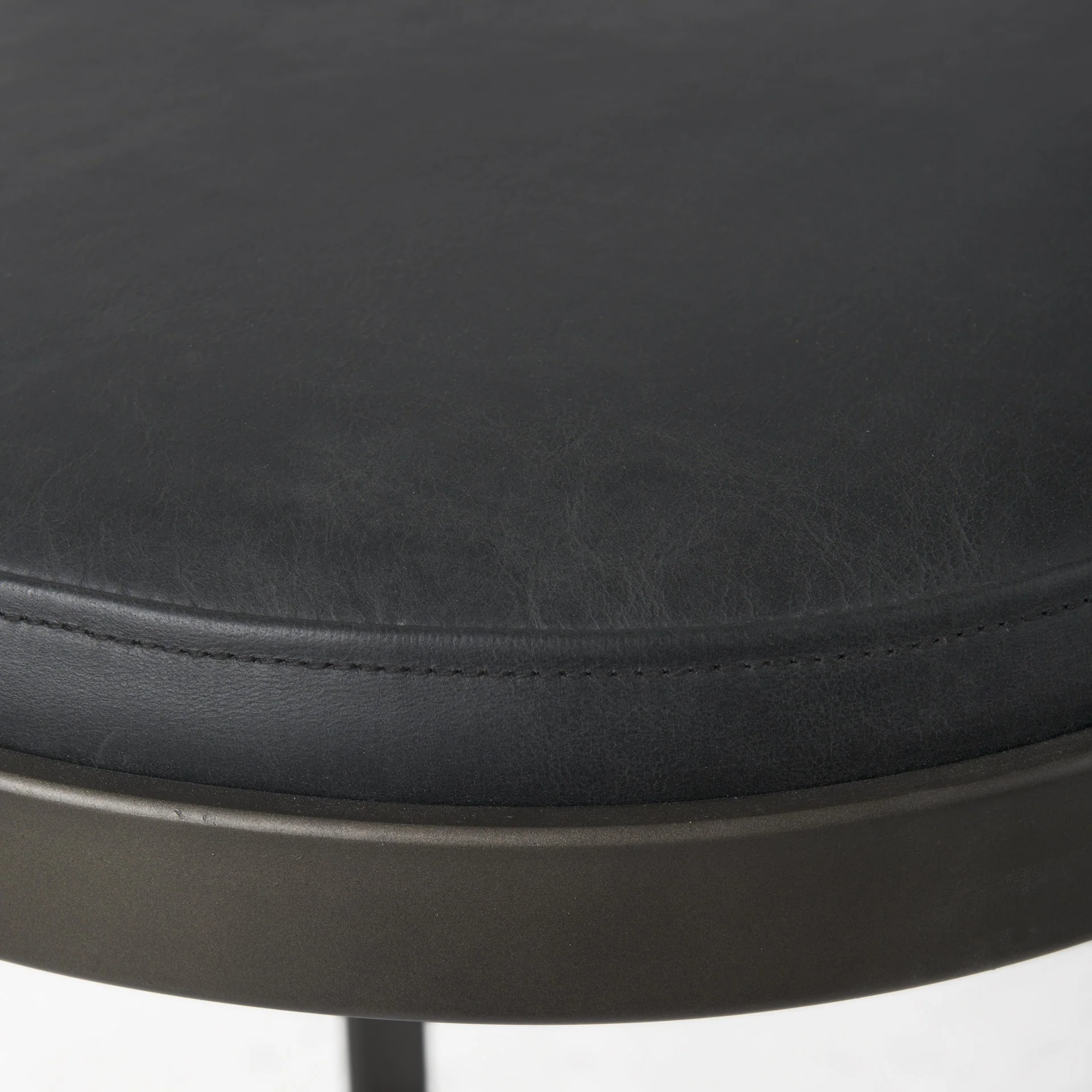 Brown Leather C Shape Metal Counter Stool By Homeroots - Image 17