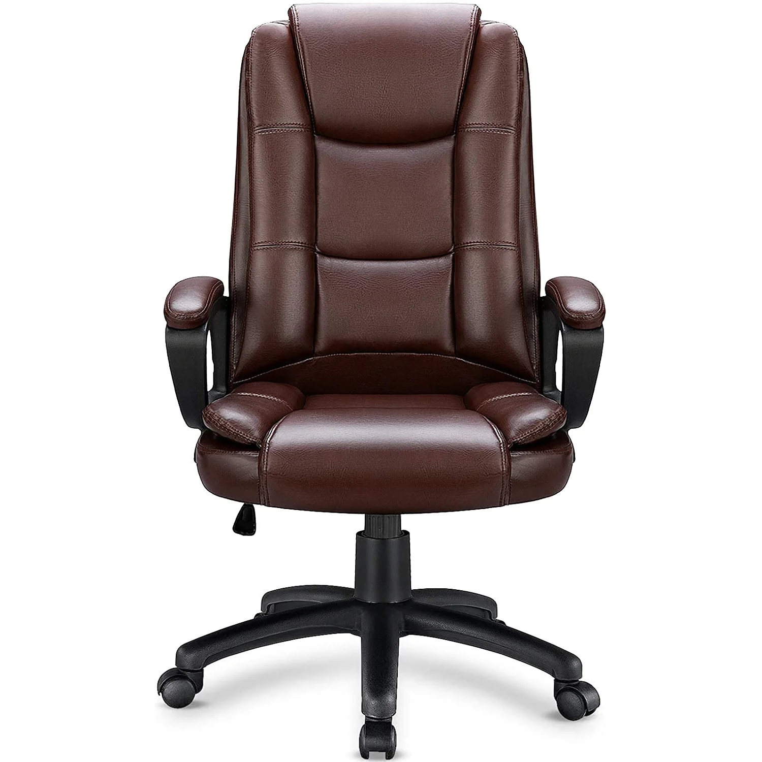 Brown Leather Executive Chair with Lumbar Support By Homeroots - Image 7