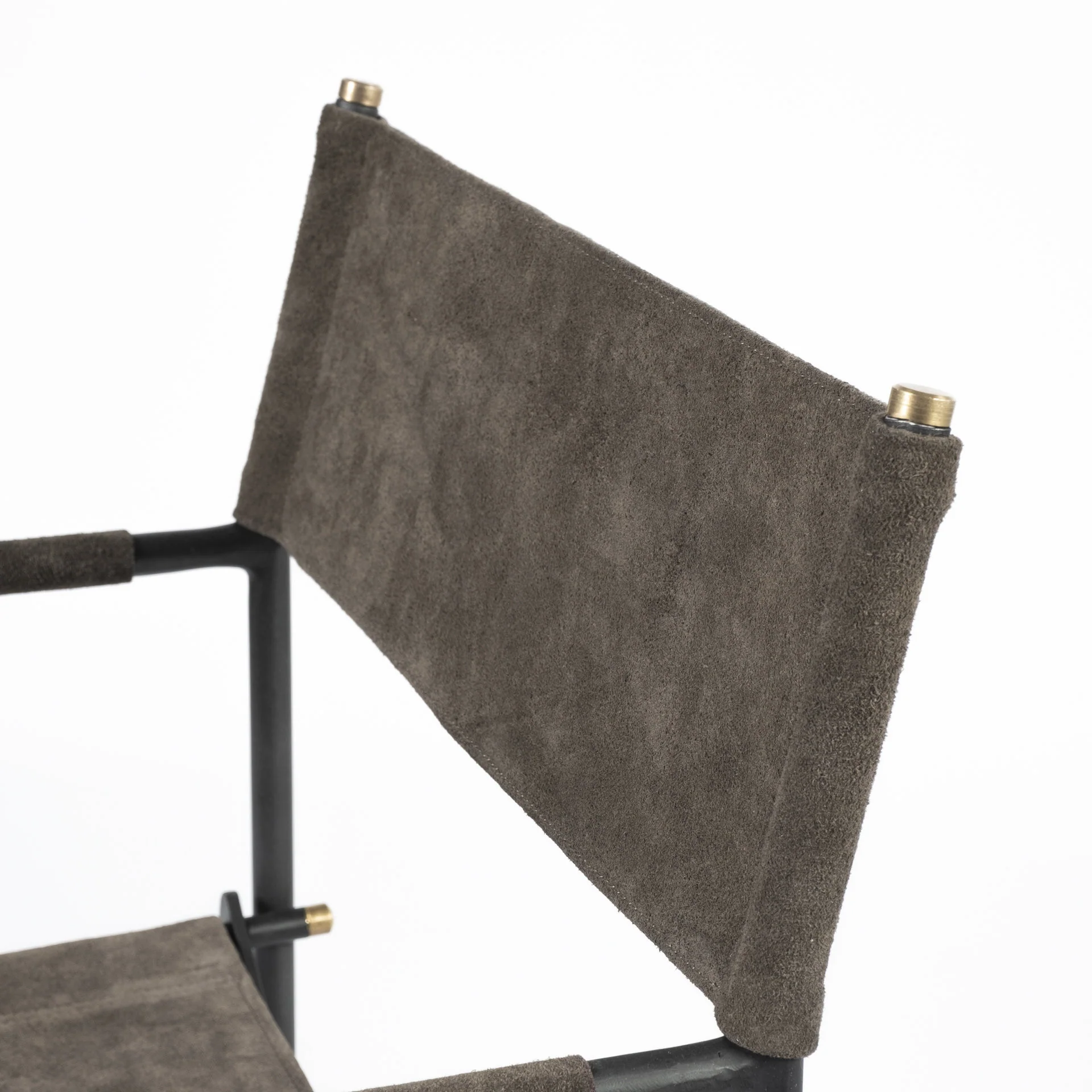 Brown Leather With Black Iron Frame Dining Chair By Homeroots - Image 7
