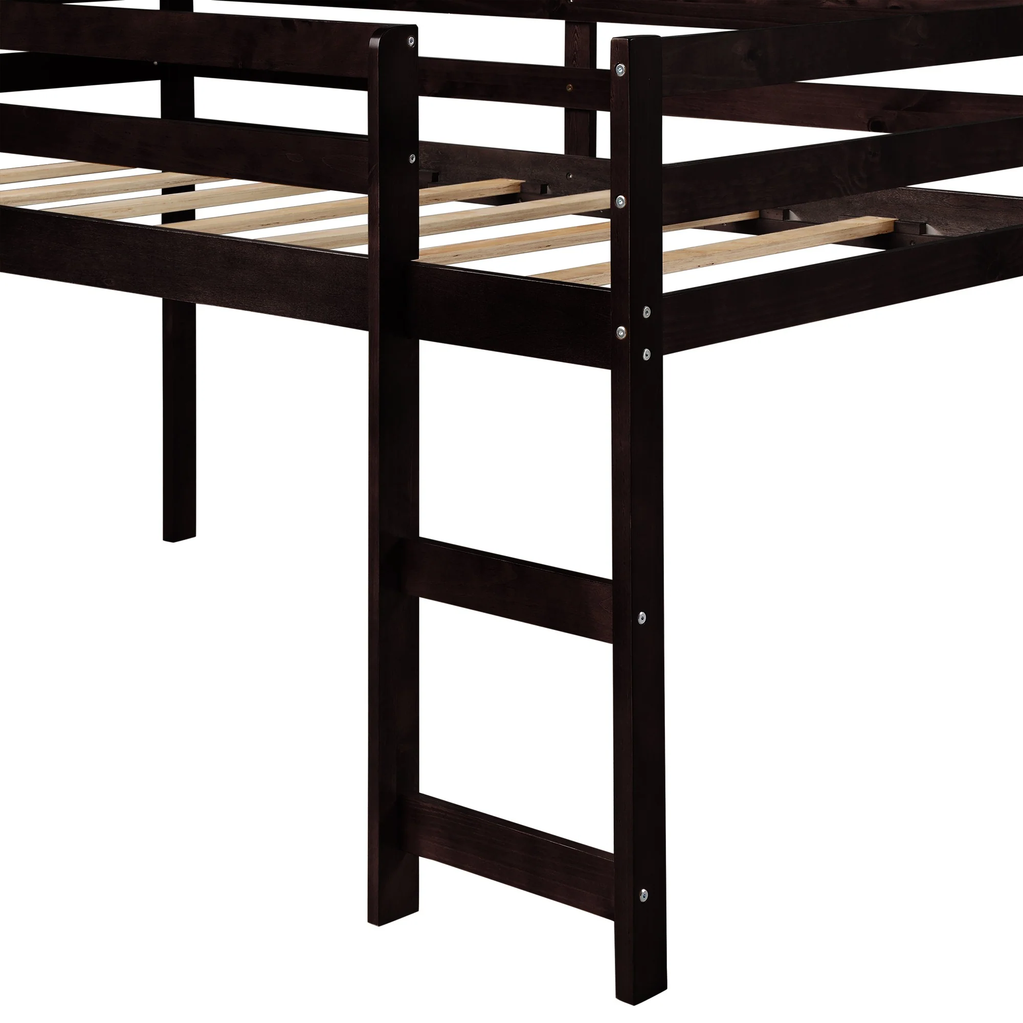 Brown Low Loft Bed With Slide By Homeroots - Image 5