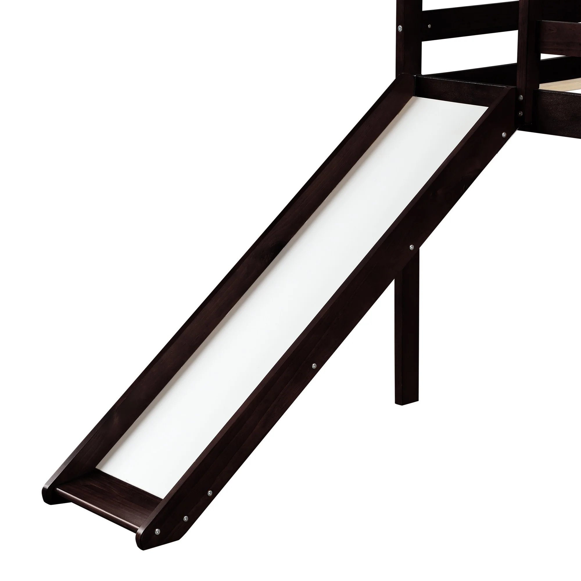 Brown Low Loft Bed With Slide By Homeroots - Image 6