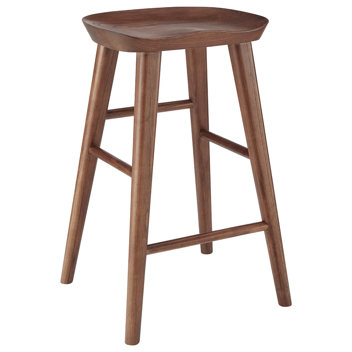 Brown Manufactured Wood Backless Counter Height Bar Chair By Homeroots - Image 3