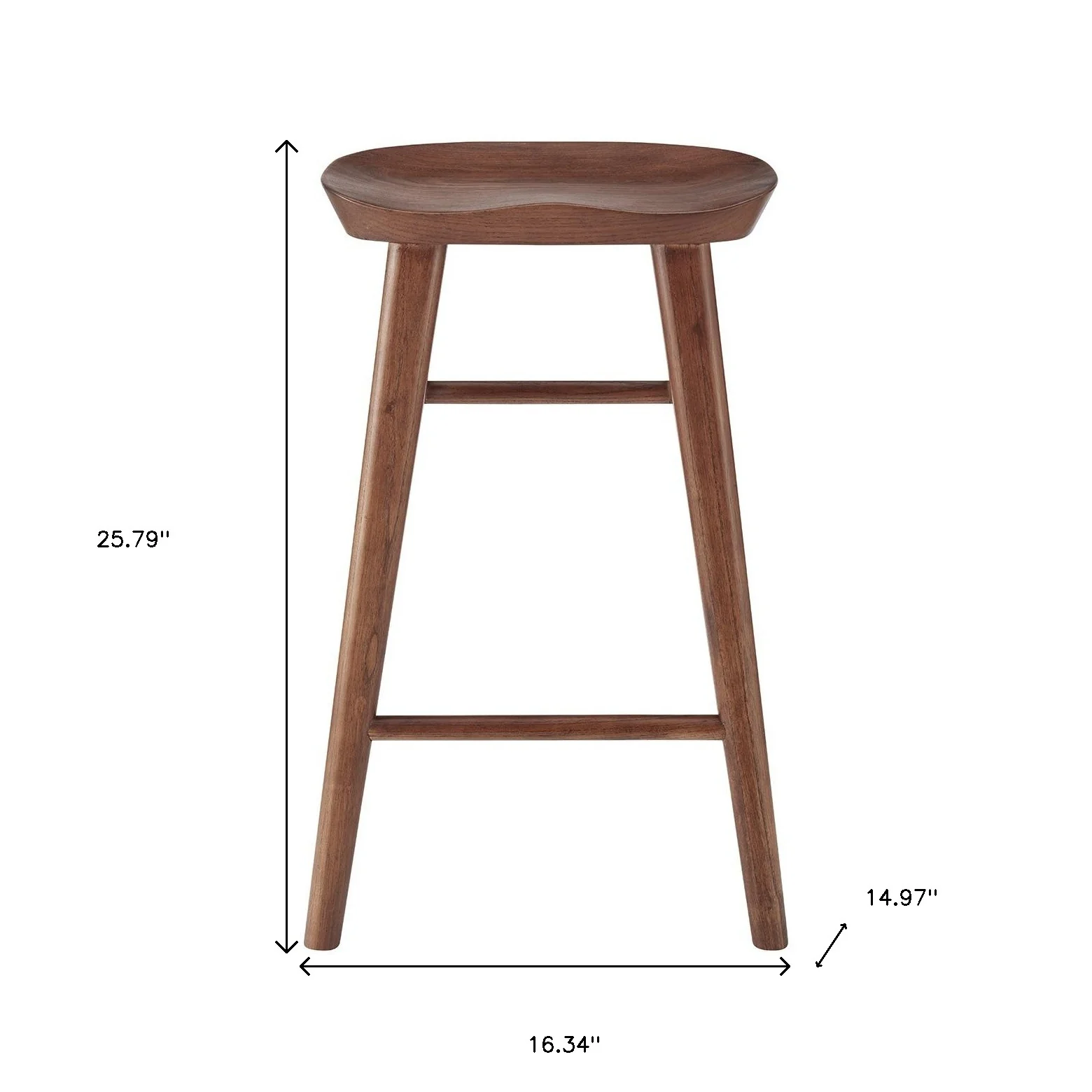 Brown Manufactured Wood Backless Counter Height Bar Chair By Homeroots - Image 8