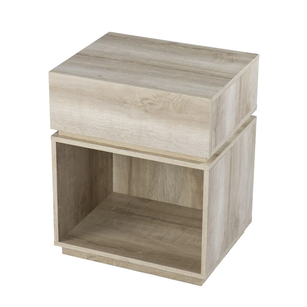 Brown Manufactured Wood Rectangular End Table With Drawer With Shelf By Homeroots - Image 3