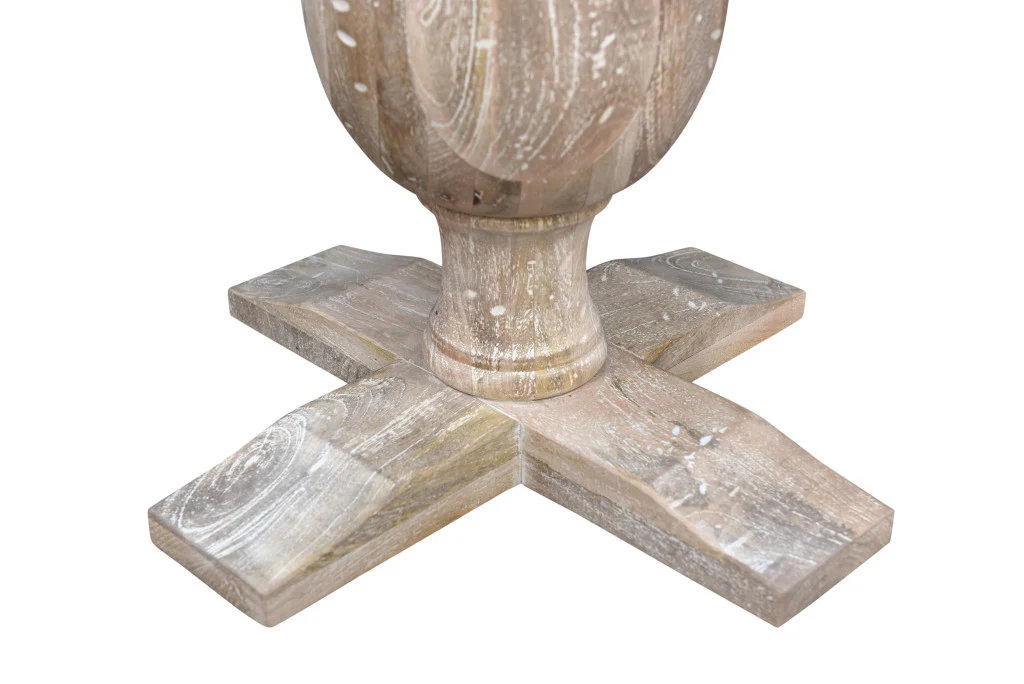 Brown Marble And Solid Wood Round End Table By Homeroots - Image 3