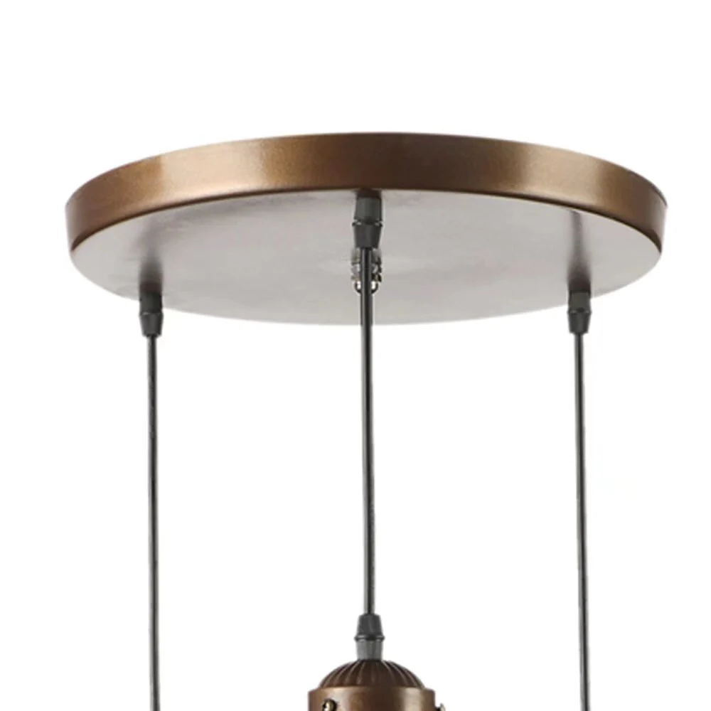 Brown Metal and Glass Star Geometric Hanging Lamp By Homeroots - Image 8
