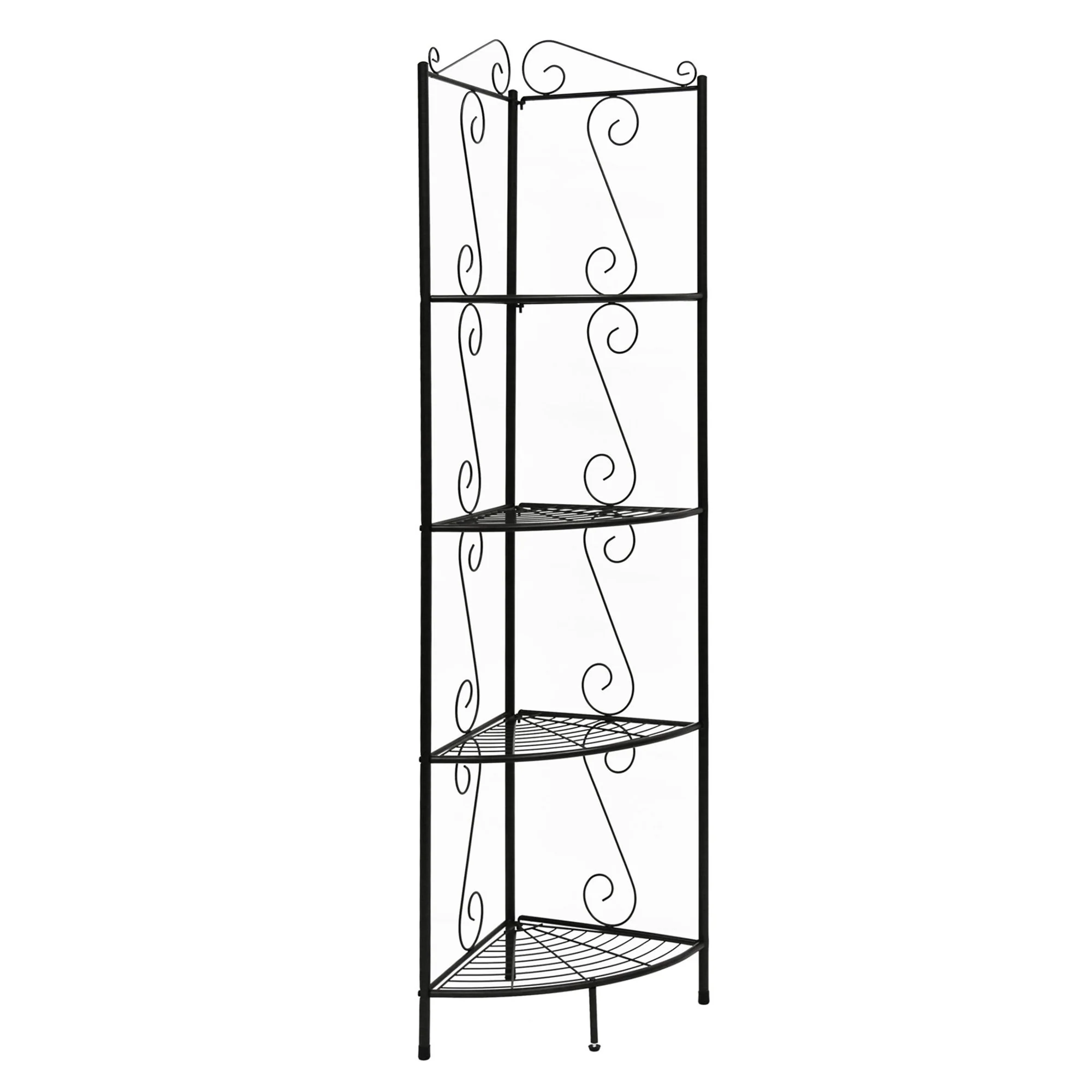 Brown Metal Corner Shelf Bookcase By Homeroots - Image 2