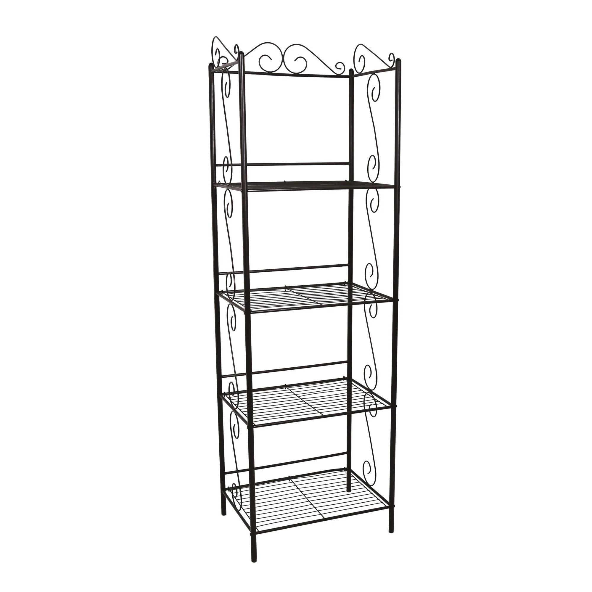 Brown Metal Shelf Bookcase By Homeroots - Image 2
