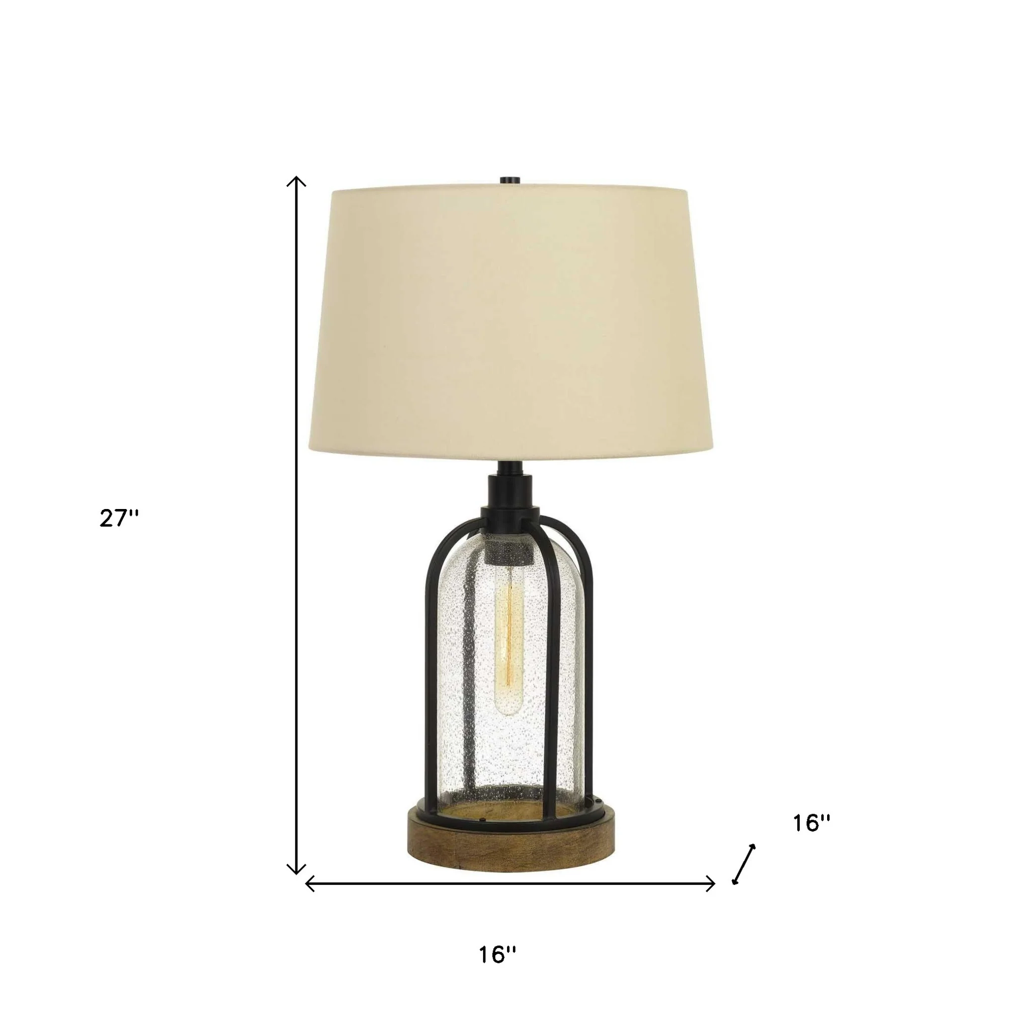 Brown Metal Two Light Globe Table Lamp With Eggshell Empire Shade By Homeroots - Image 6