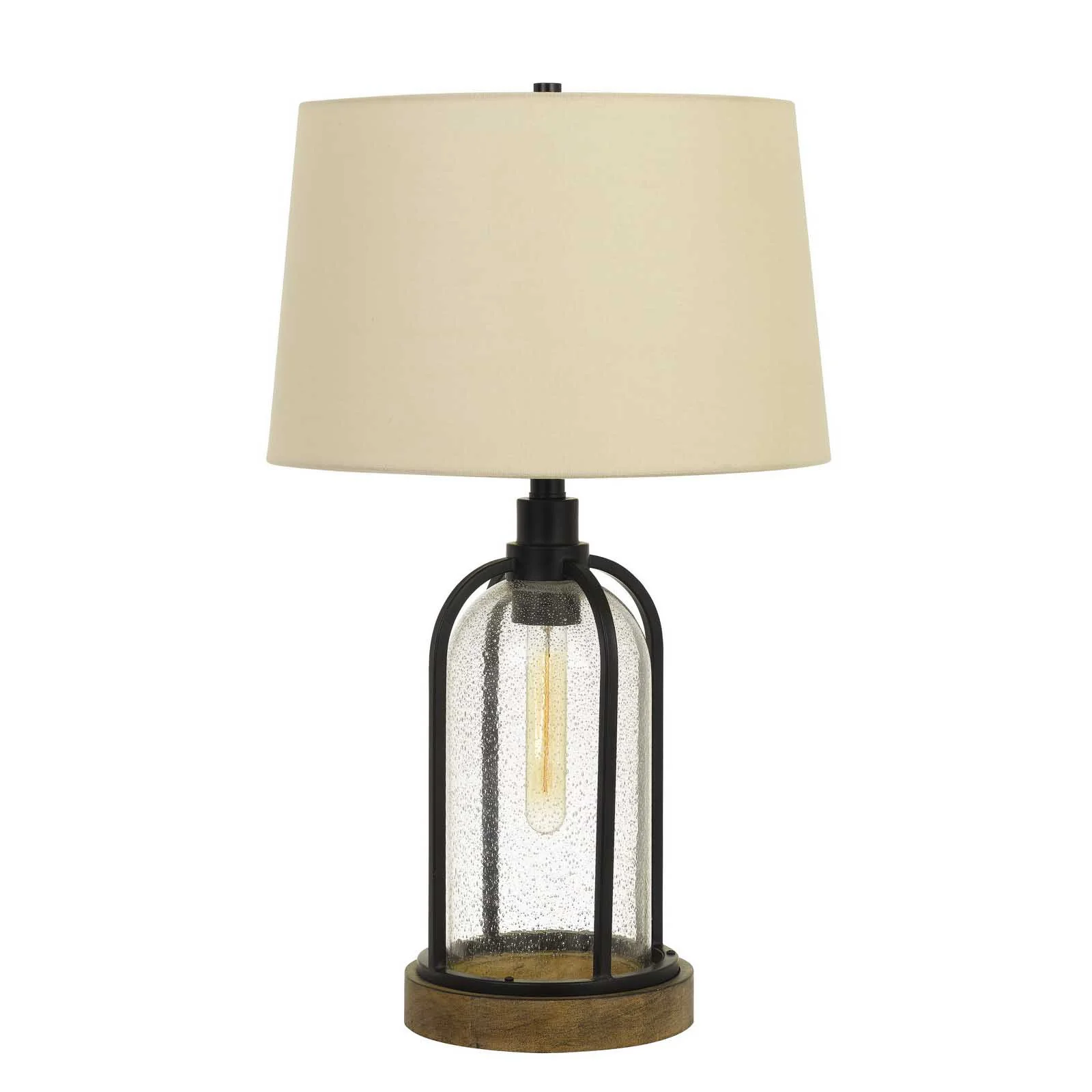 Brown Metal Two Light Globe Table Lamp With Eggshell Empire Shade By Homeroots - Image 7