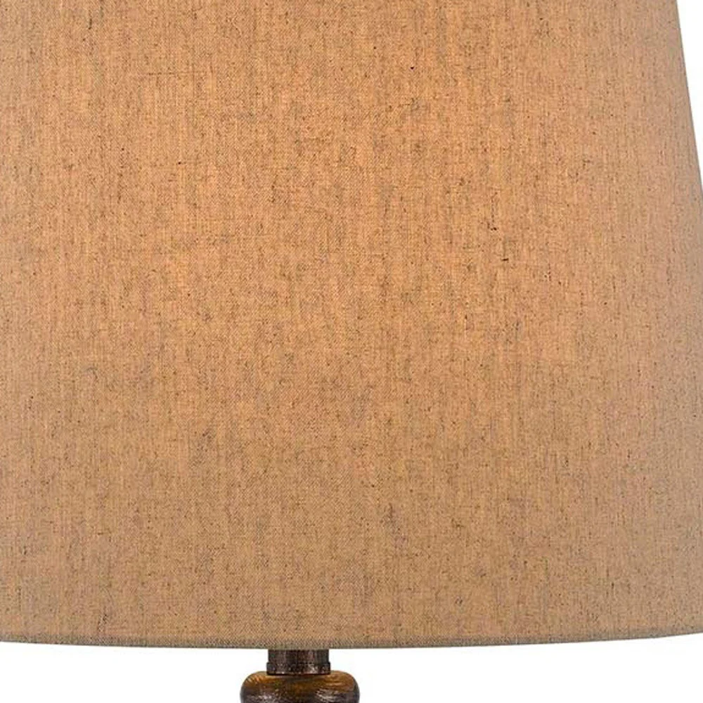 Brown Metal Two Light Table Lamp With Brown Empire Shade By Homeroots - Image 5