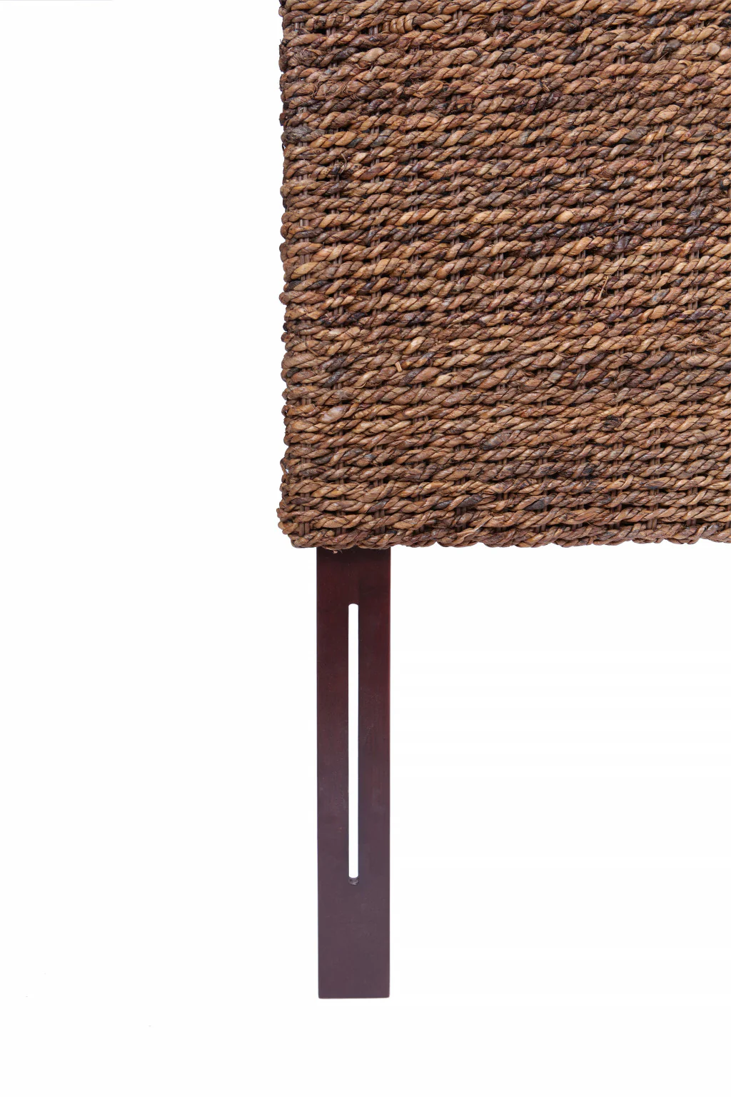 Brown Natural and Rustic Woven Banana Leaf Curved King Size Headboard By Homeroots - Image 4