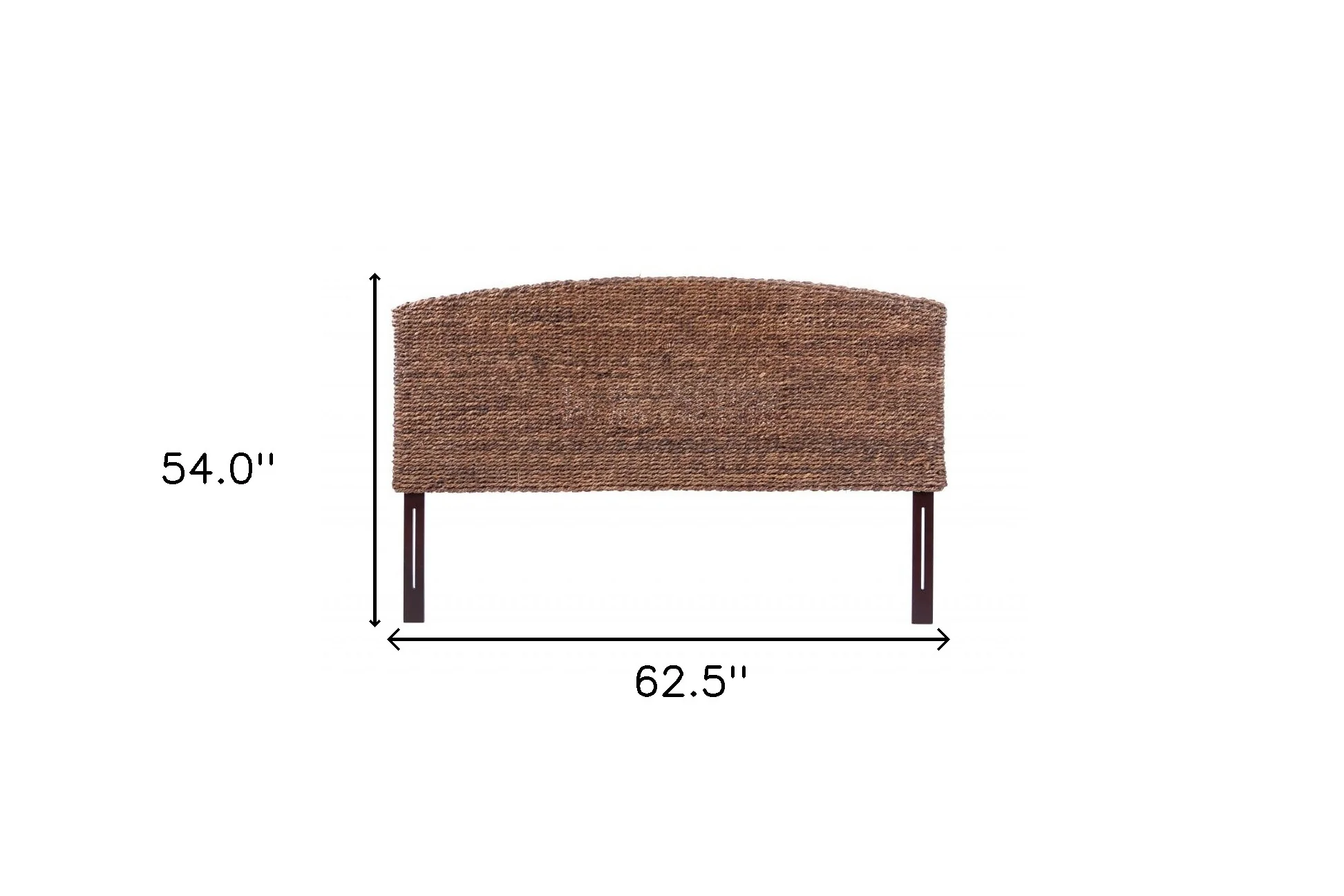 Brown Natural and Rustic Woven Banana Leaf Curved Queen Size Headboard By Homeroots - Image 5