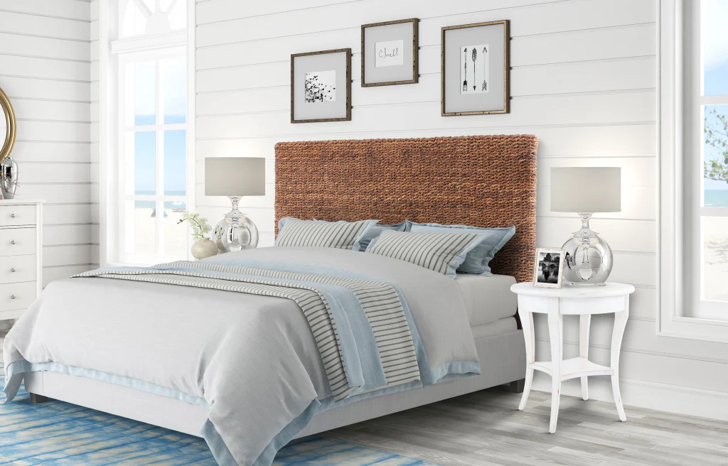 Brown Natural and Rustic Woven Banana Leaf Straight King Size Headboard By Homeroots - Image 7