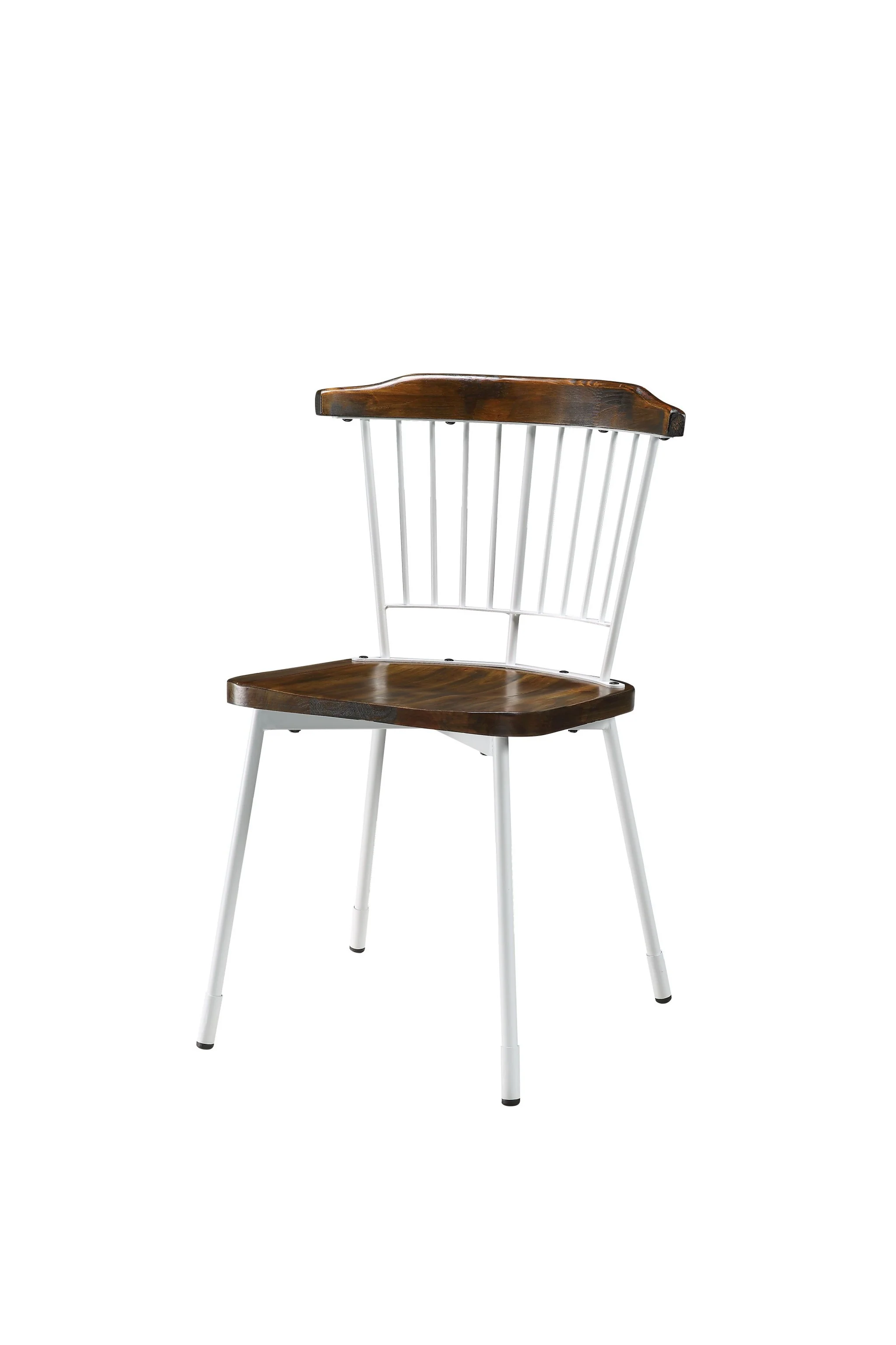 Brown Oak Wood And Black Metal Base Side Chair - Set Of 2 By Homeroots - Image 10