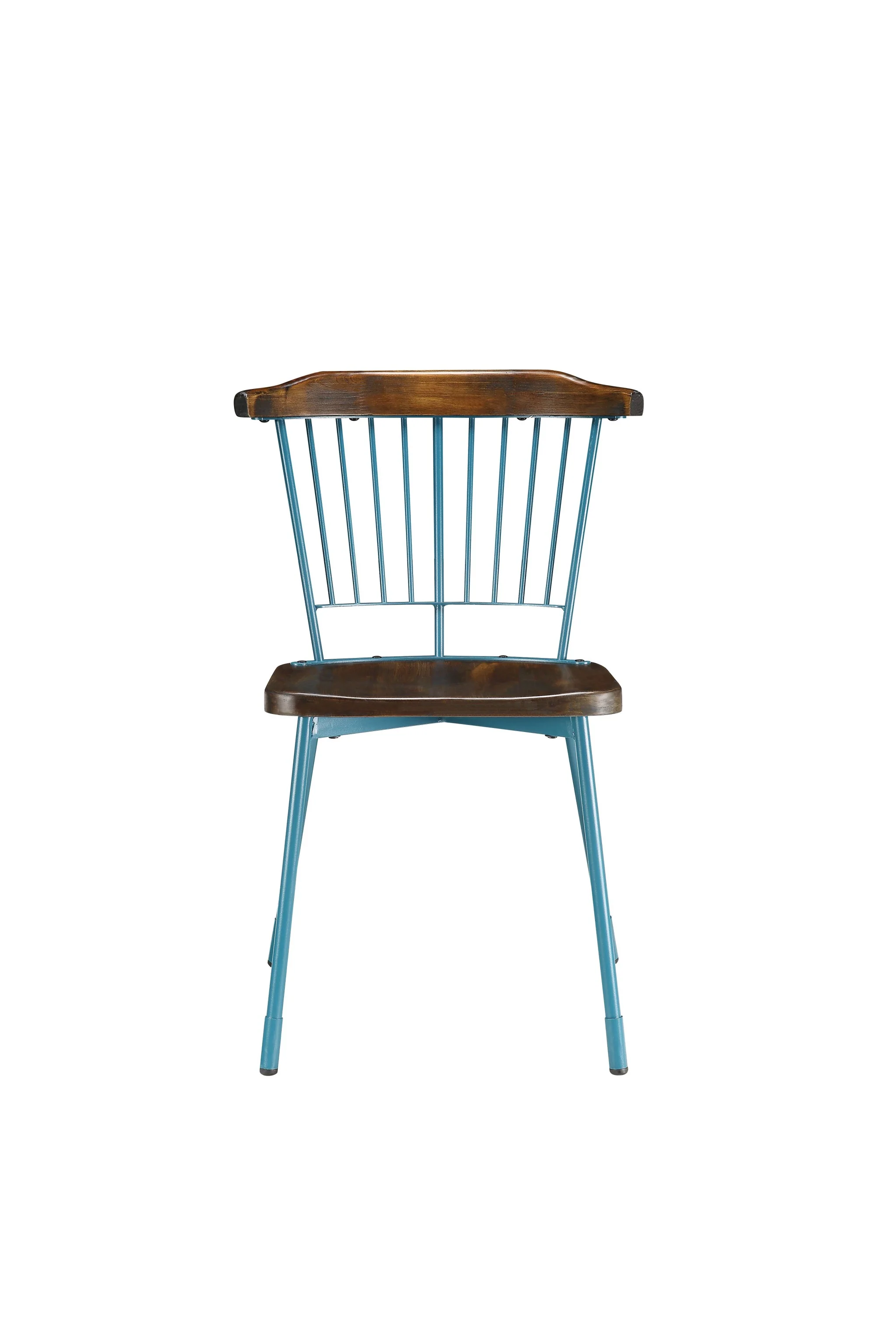 Brown Oak Wood And Black Metal Base Side Chair - Set Of 2 By Homeroots - Image 14