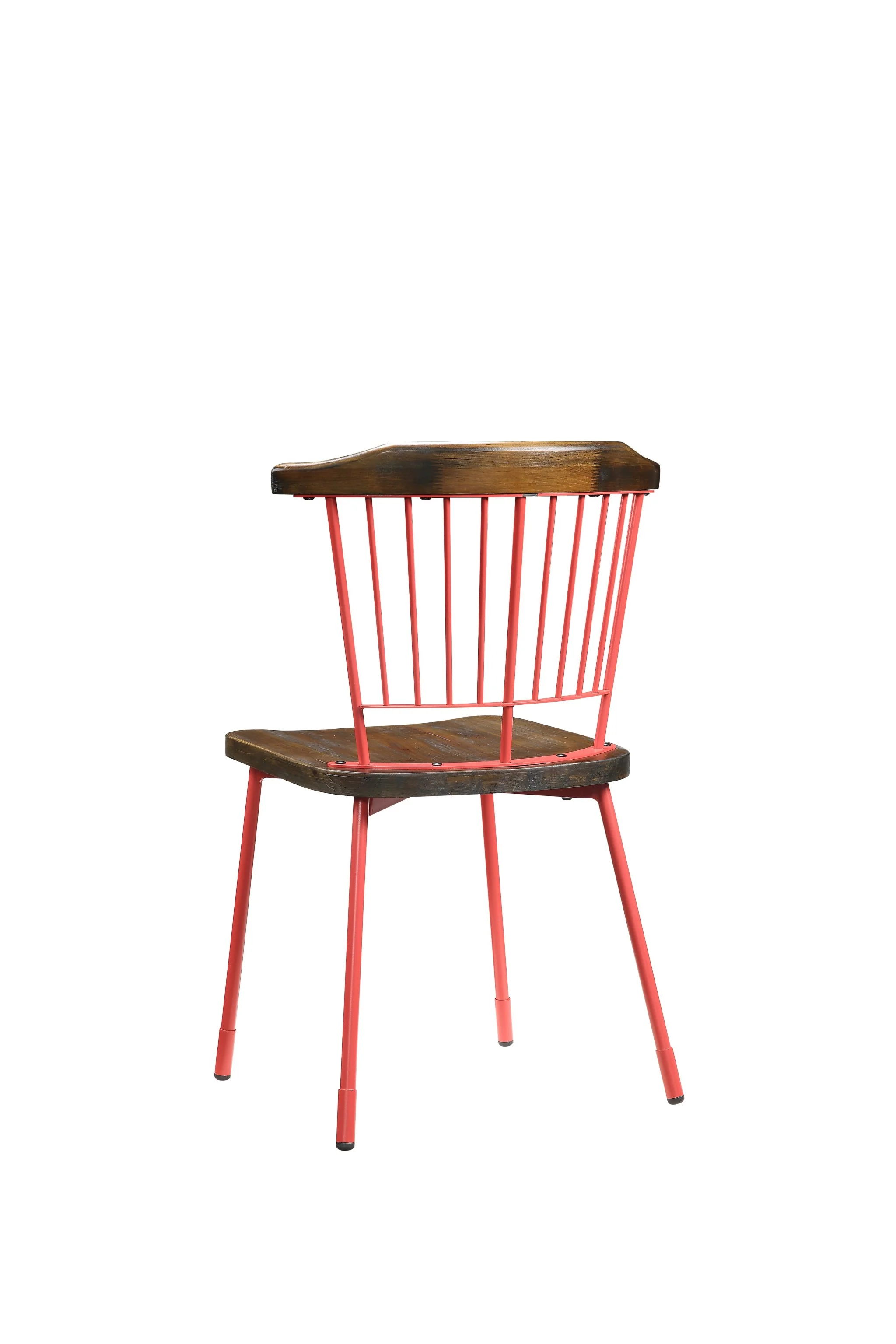 Brown Oak Wood And Black Metal Base Side Chair - Set Of 2 By Homeroots - Image 6