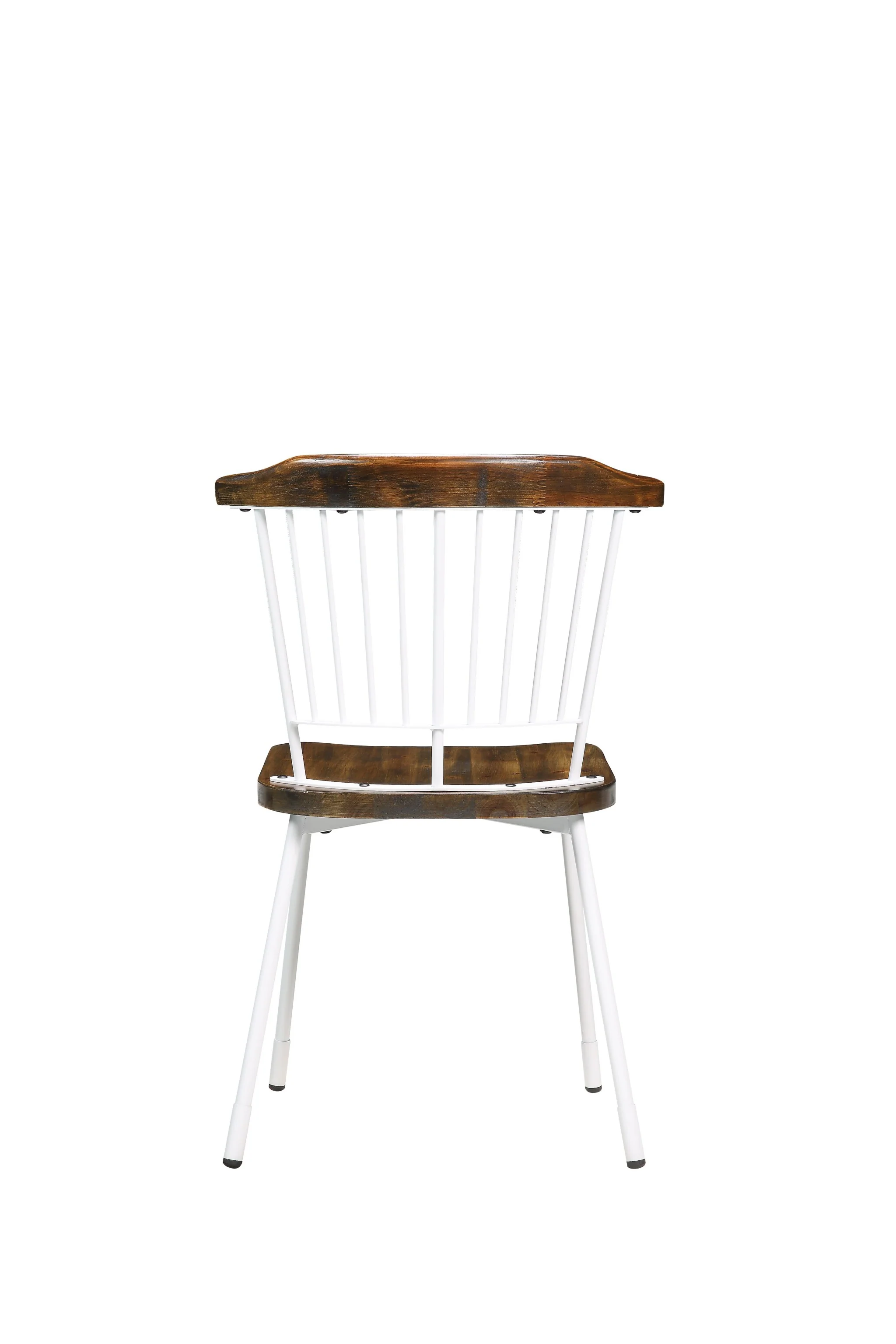 Brown Oak Wood And Black Metal Base Side Chair - Set Of 2 By Homeroots - Image 9