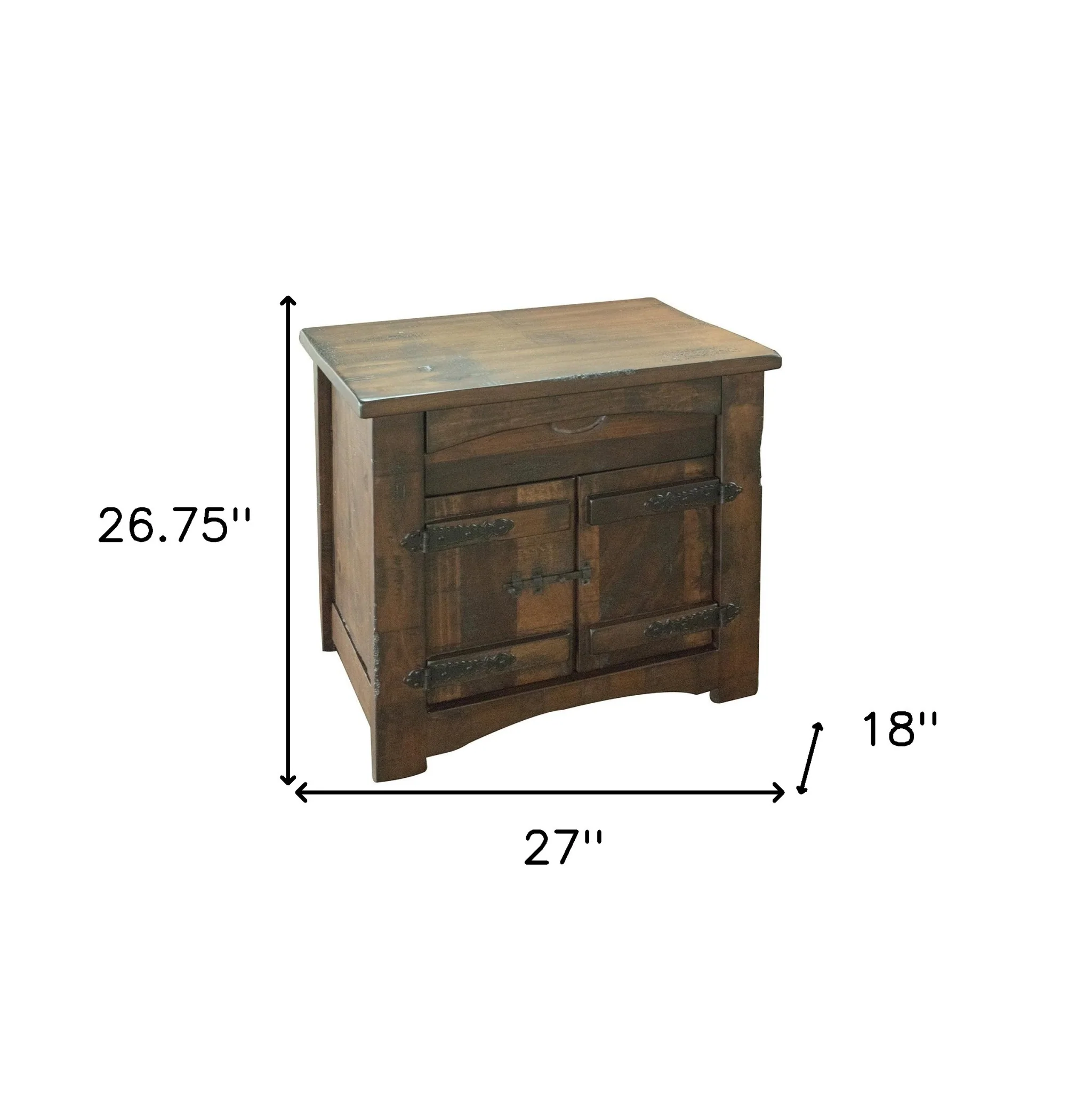 Brown One Drawer Nightstand By Homeroots - Image 5