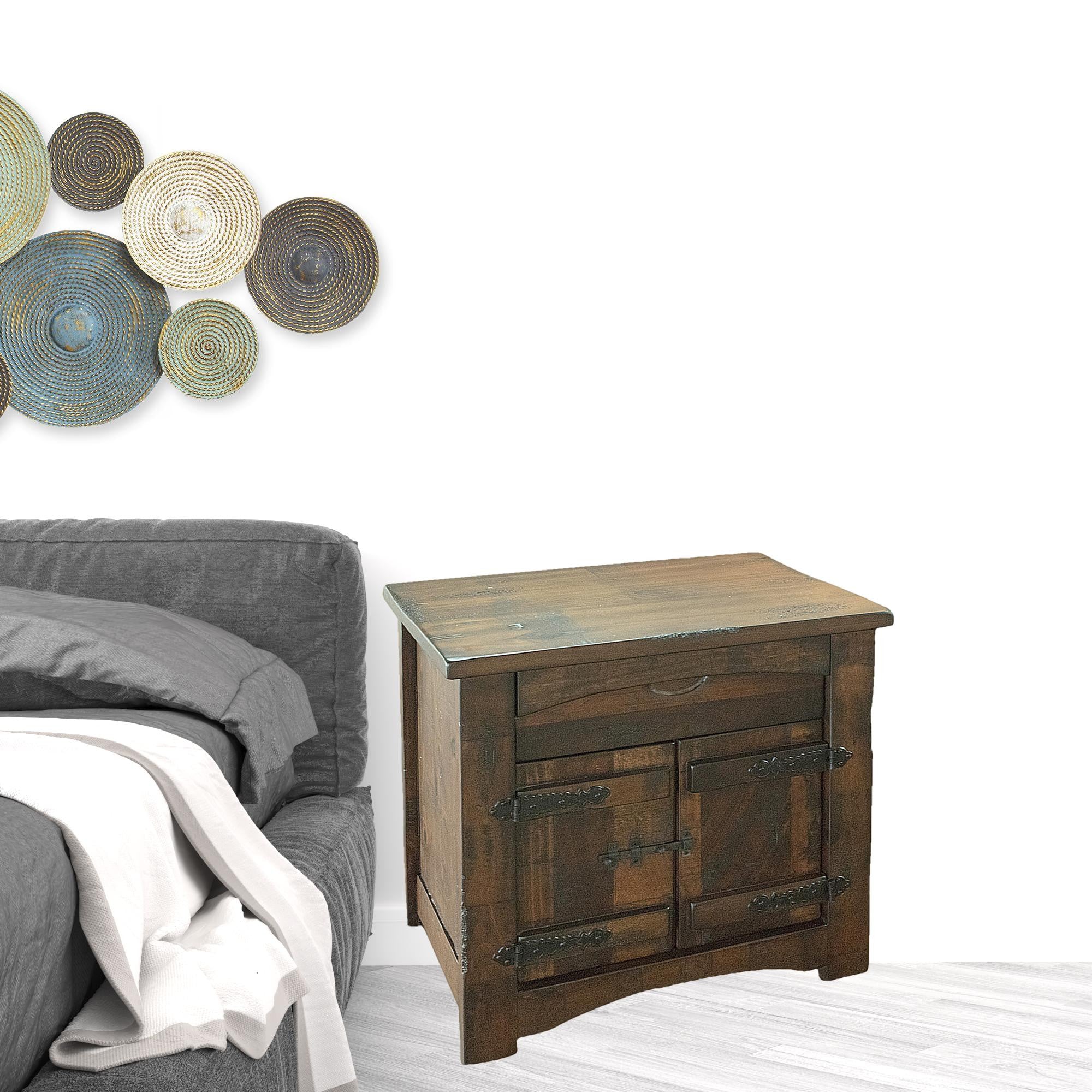 Brown One Drawer Nightstand By Homeroots - Image 6