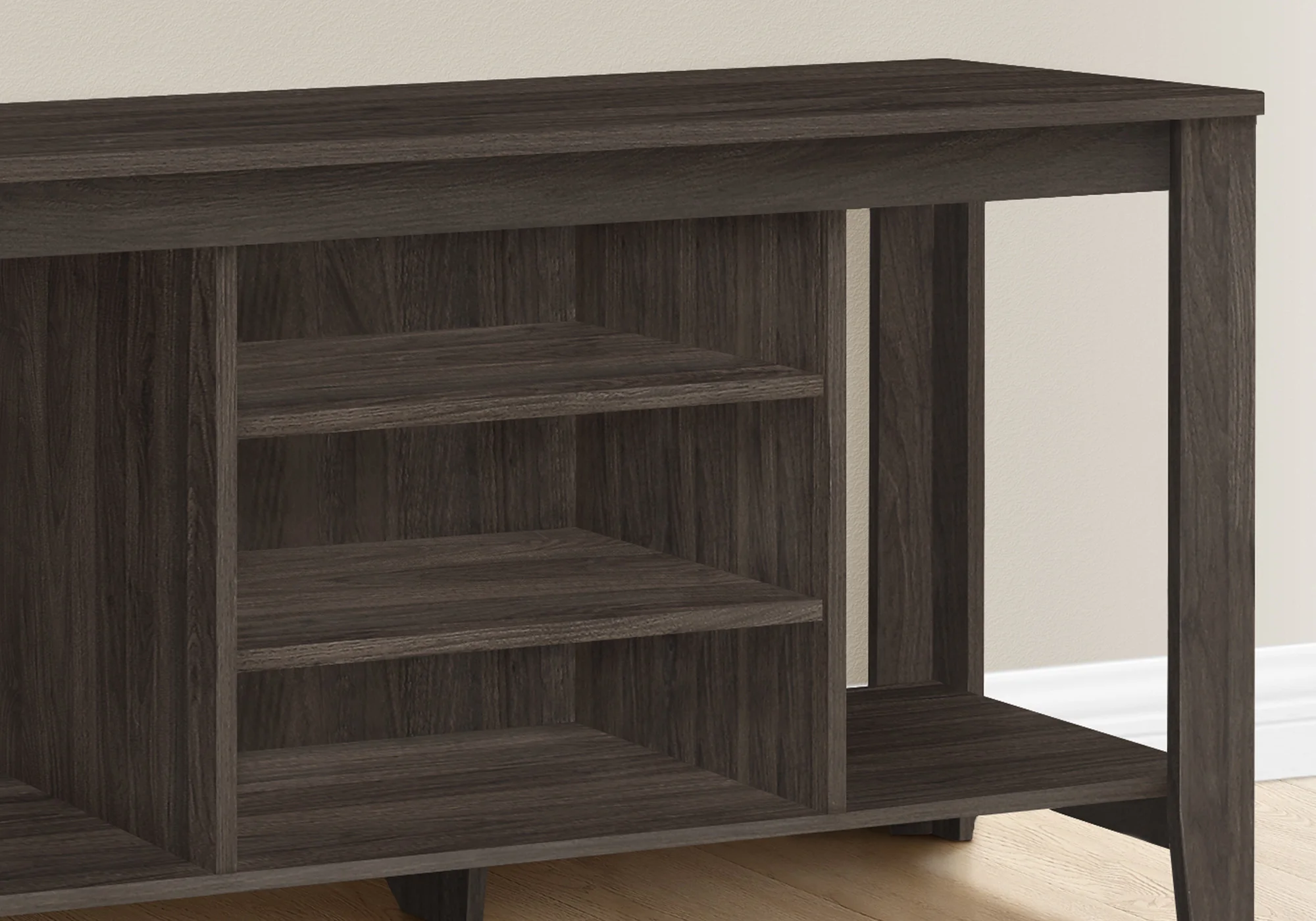 Brown Open Shelving TV Stand By Homeroots - Image 2